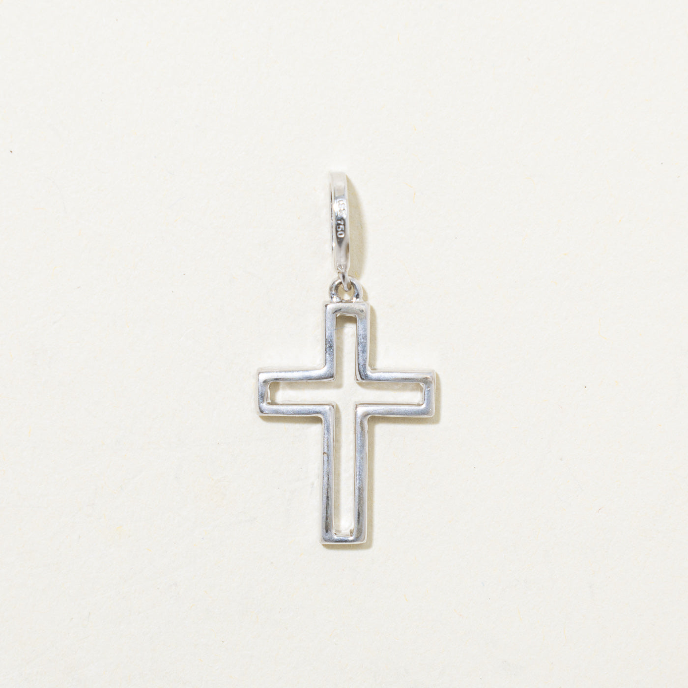 18k Pavé Set Diamond Cross Pendant | 0.05ctw