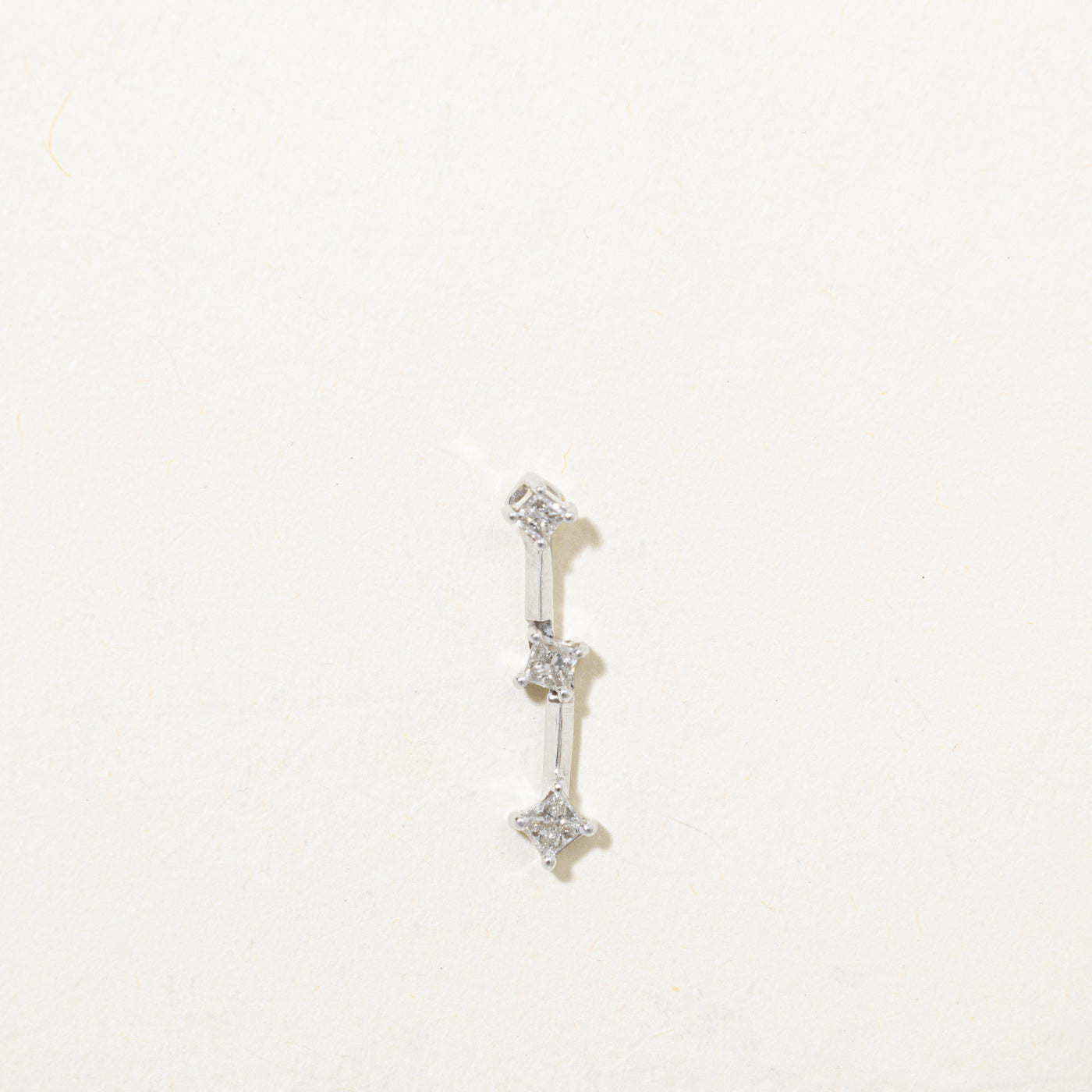 14k Princess Cut Diamond Drop Pendant | 0.26ctw