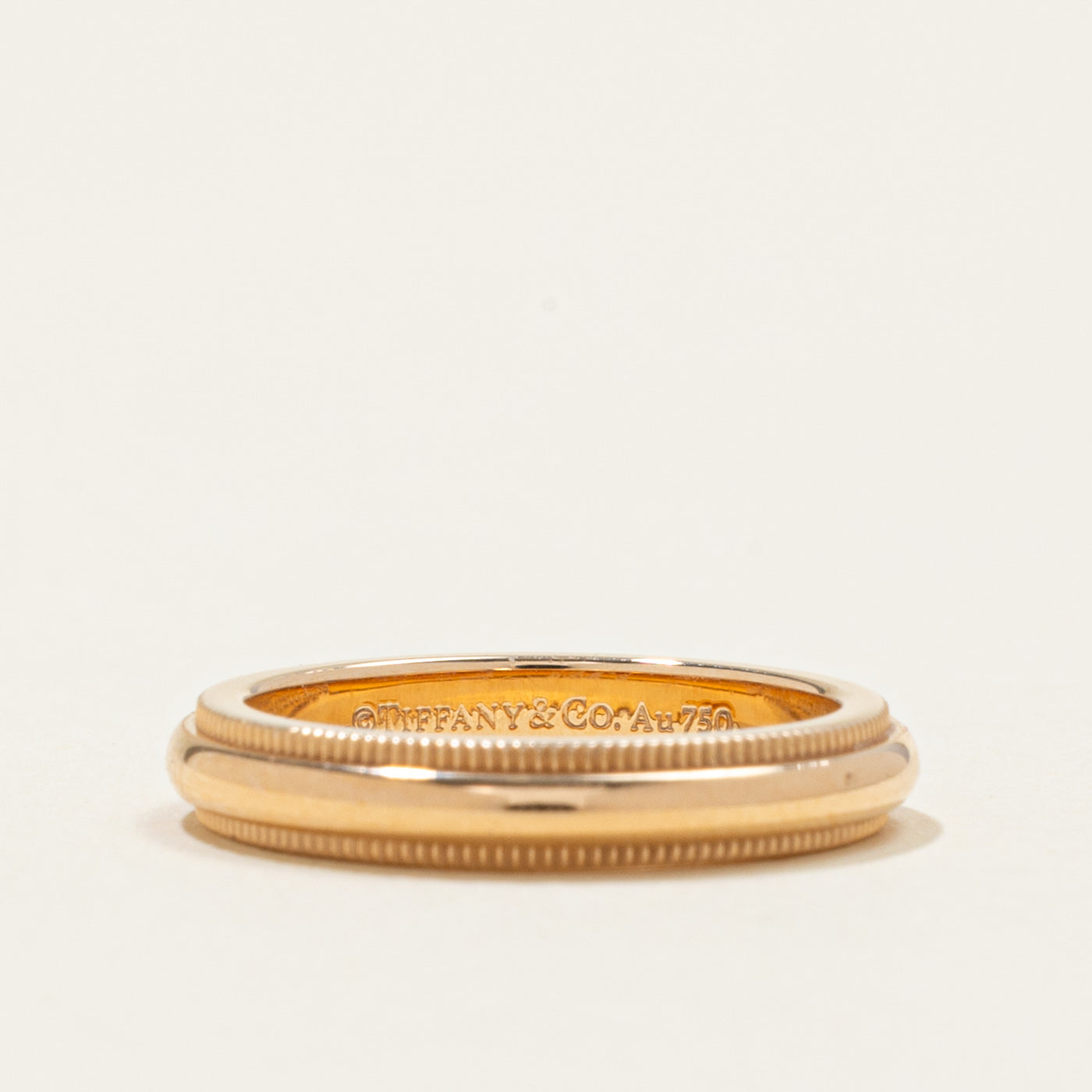 ‘Tiffany & Co’ 18k Tiffany Together Milgrain Band Ring | 3.2mm | SZ 4