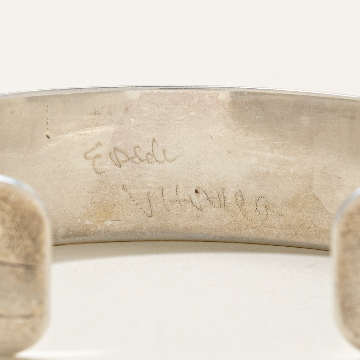 Sterling Silver Indigenous Carved Eagle Cuff | 7"