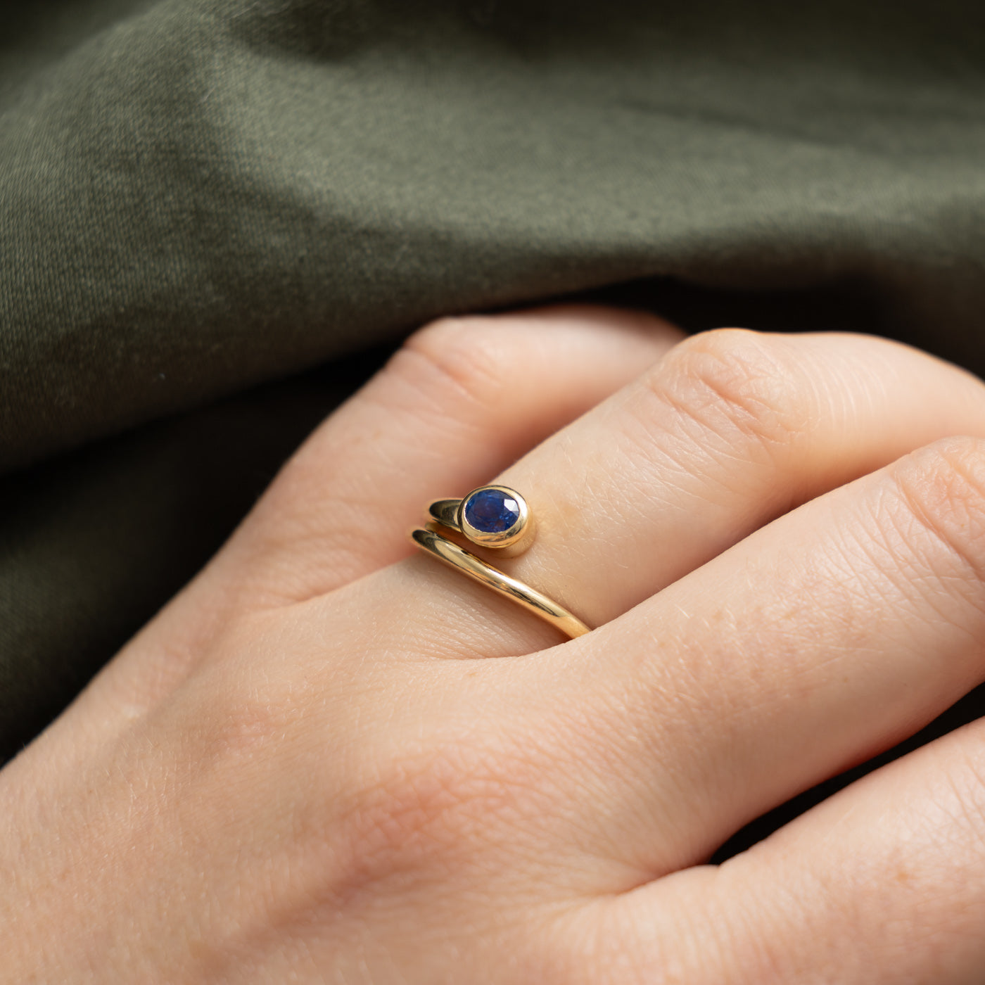 '100 Ways' 10k Yellow Gold Crossover Sapphire Ring | 0.40ct | SZ 6.75