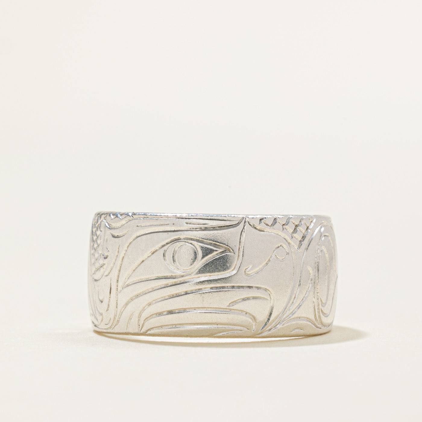 'Nancy Dawson' Sterling Silver Indigenous Carved Eagle Ring | 9.9mm | SZ 7.5