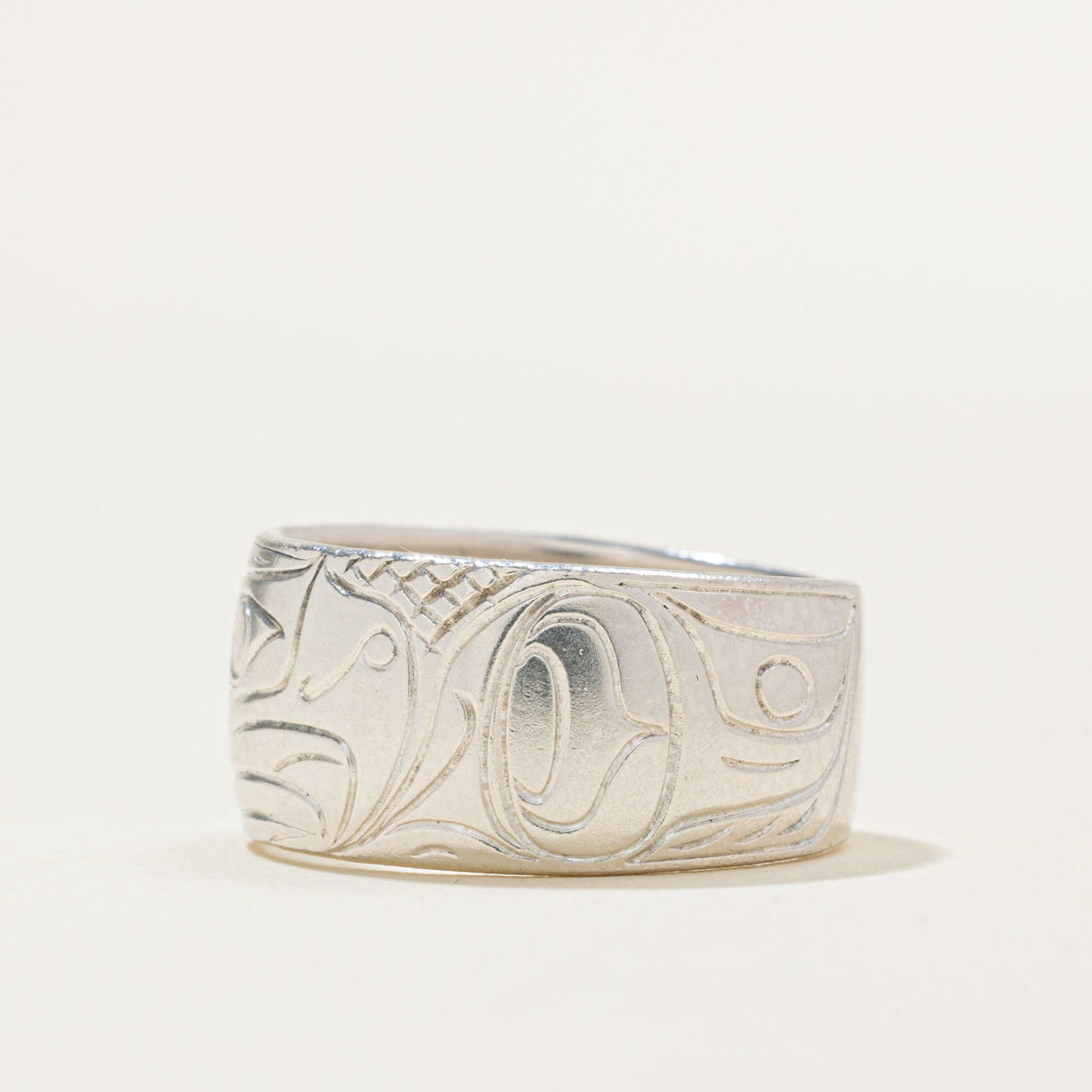 'Nancy Dawson' Sterling Silver Indigenous Carved Eagle Ring | 9.9mm | SZ 7.5