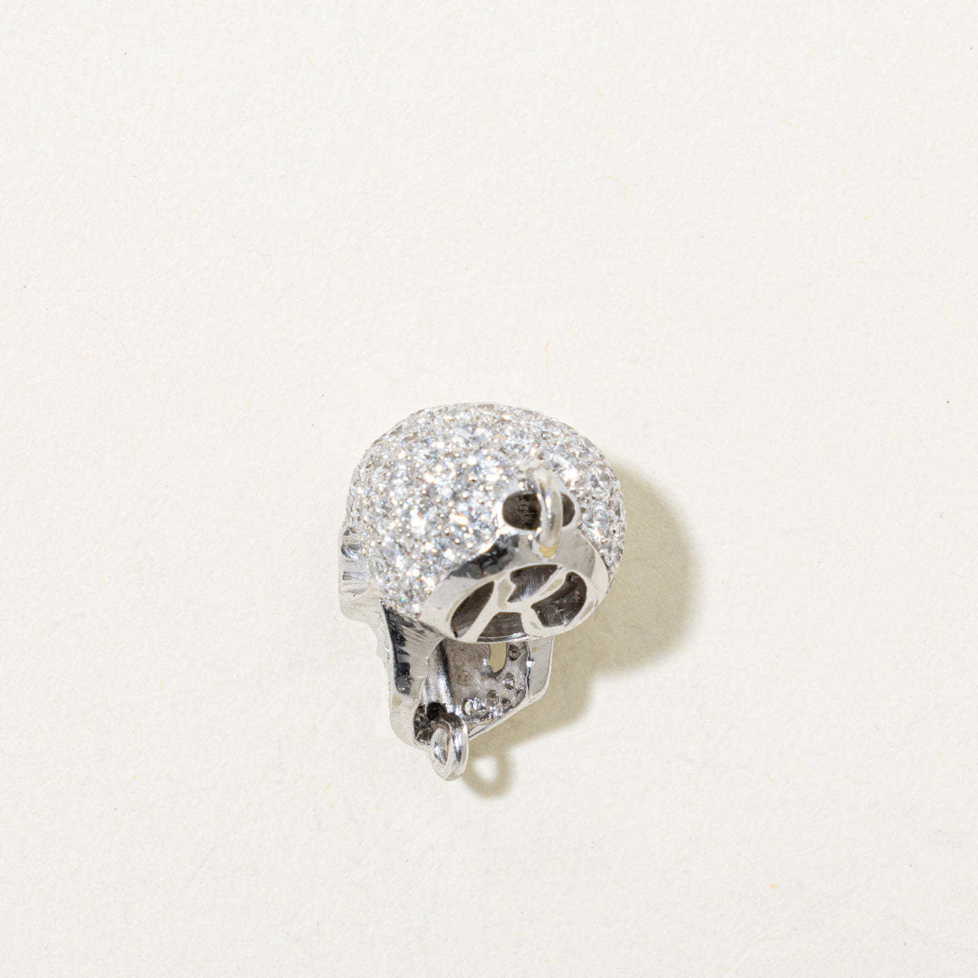 18k Diamond & Pink Sapphire Skull Pendant | 2.01ctw, 0.25ctw