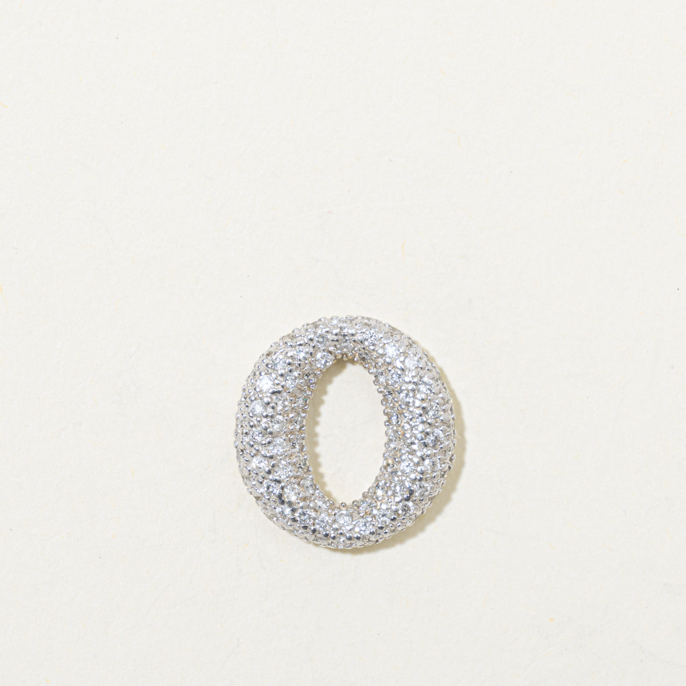 14k Pavé Set Diamond Oval Pendant | 0.48ctw