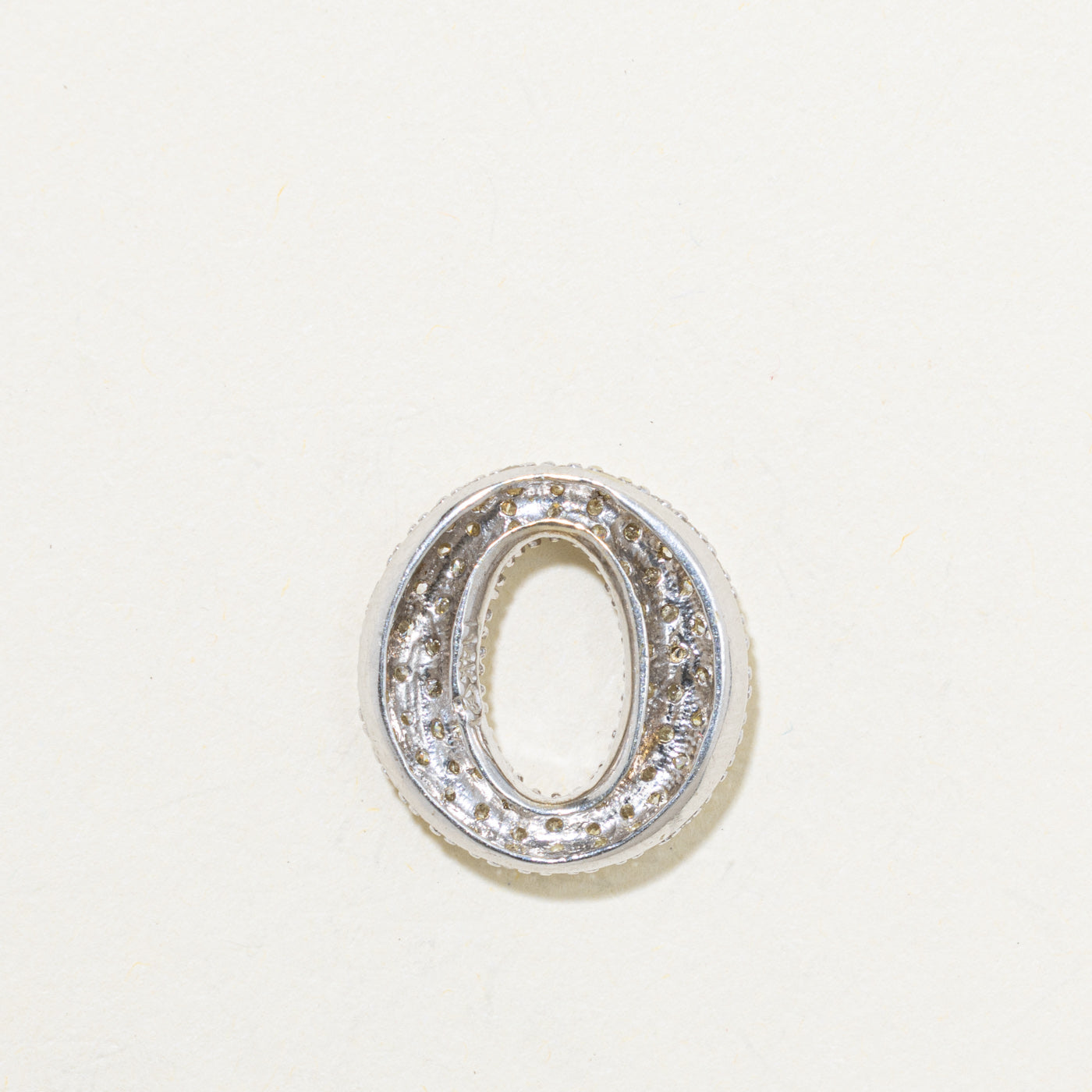 14k Pavé Set Diamond Oval Pendant | 0.48ctw