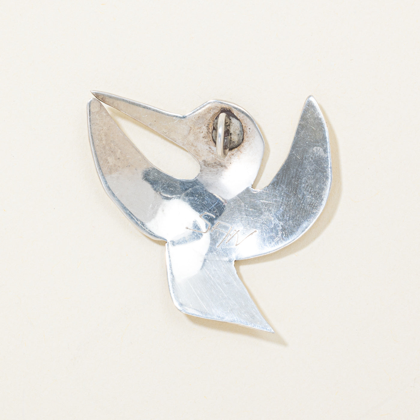 Sterling Silver Indigenous Carved Hummingbird Pendant