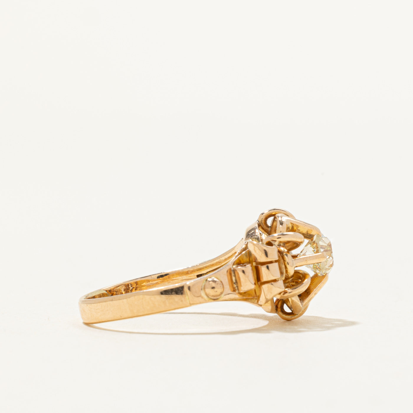 Vintage Italian Old European Cut Diamond Scrollwork Ring | 0.62ct VS2 L/M | SZ 7