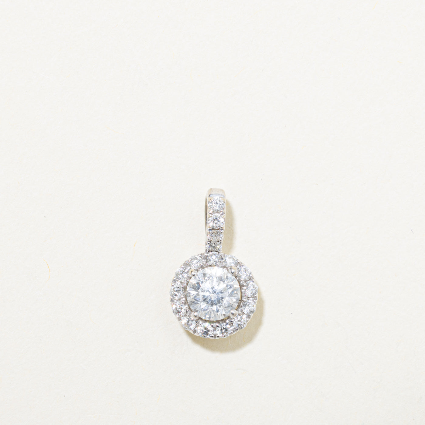 14k Diamond Halo Pendant | 0.77ctw