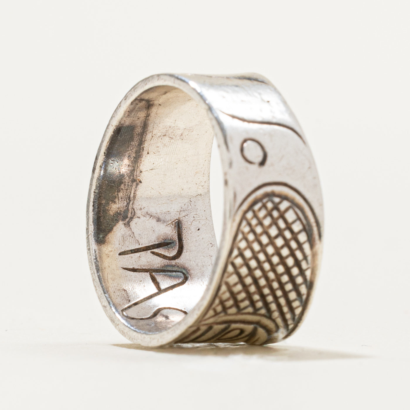 'Paddy Seaweed' Sterling Silver Indigenous Carved Orca Ring | SZ 5.5