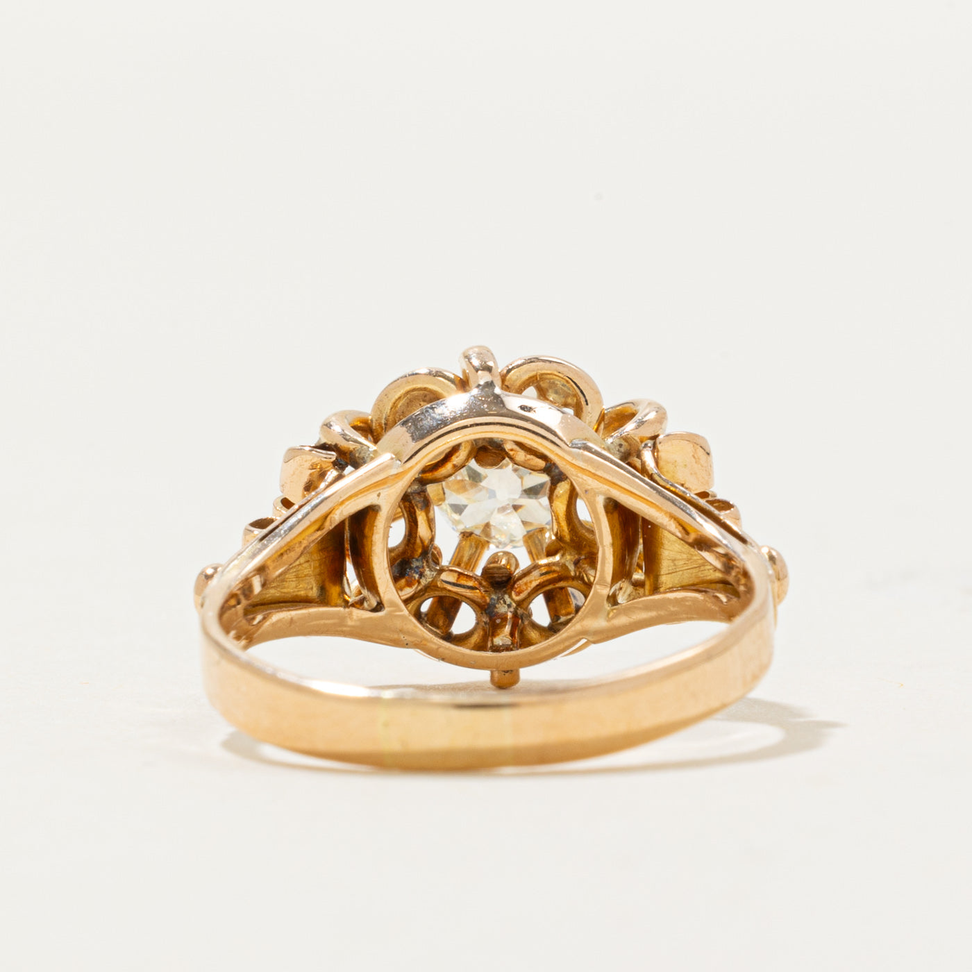 Vintage Italian Old European Cut Diamond Scrollwork Ring | 0.62ct VS2 L/M | SZ 7