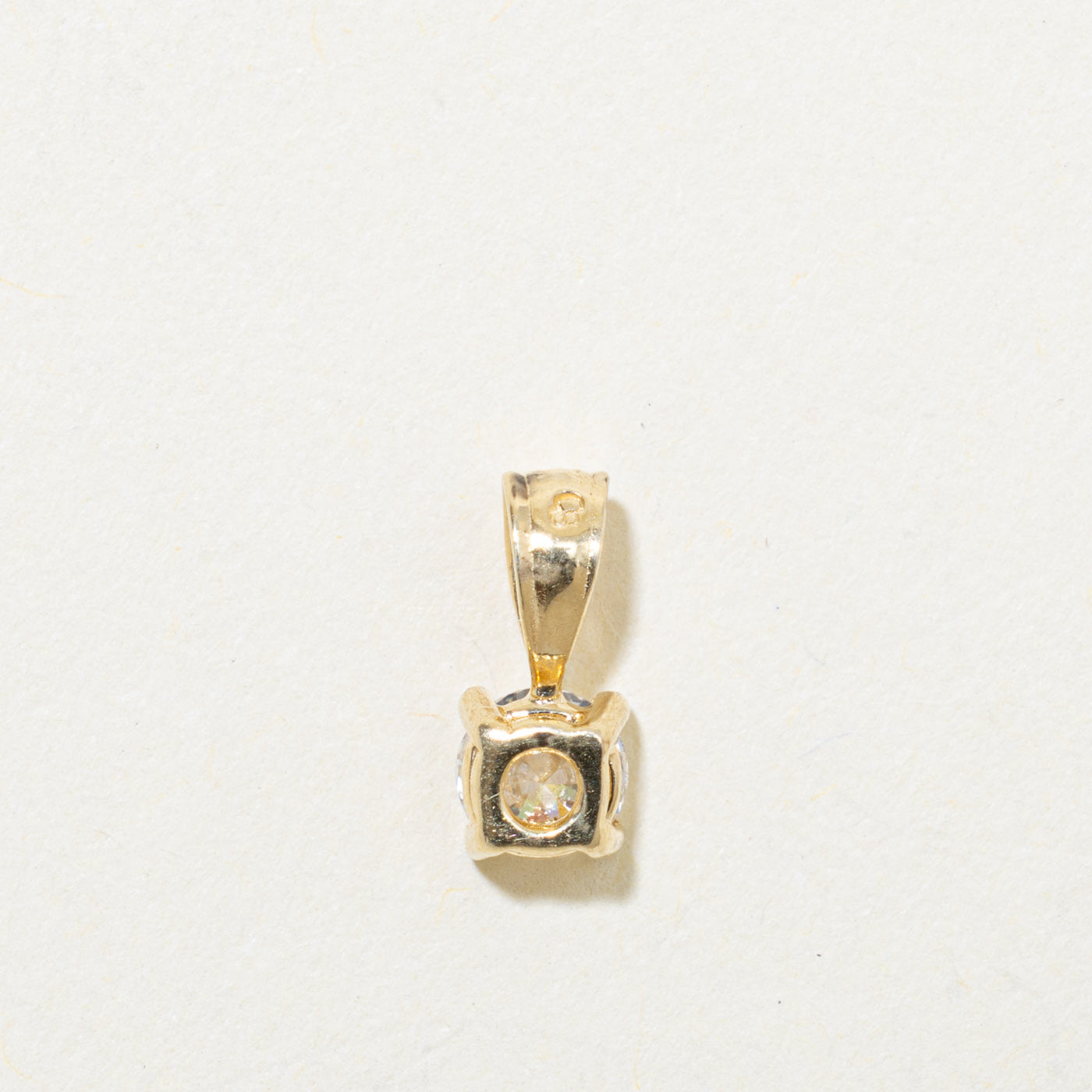 14k Solitaire Diamond Pendant | 0.30ct I2 G/H