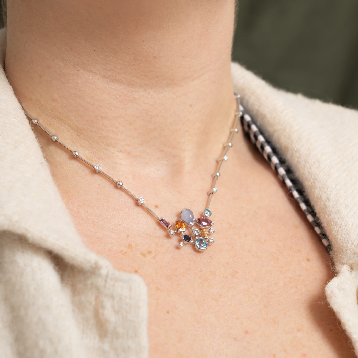 'Cartier' Meli Melo Multi Gemstone Necklace | 4.83ctw, 0.45ctw | 17"
