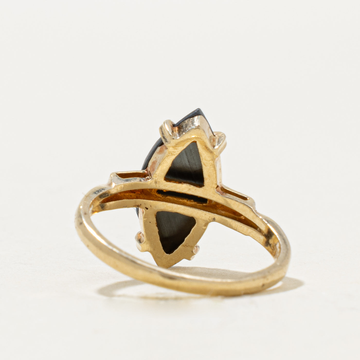 10k Marquise Cut Hematite Ring | 3.20ct | SZ 5.5