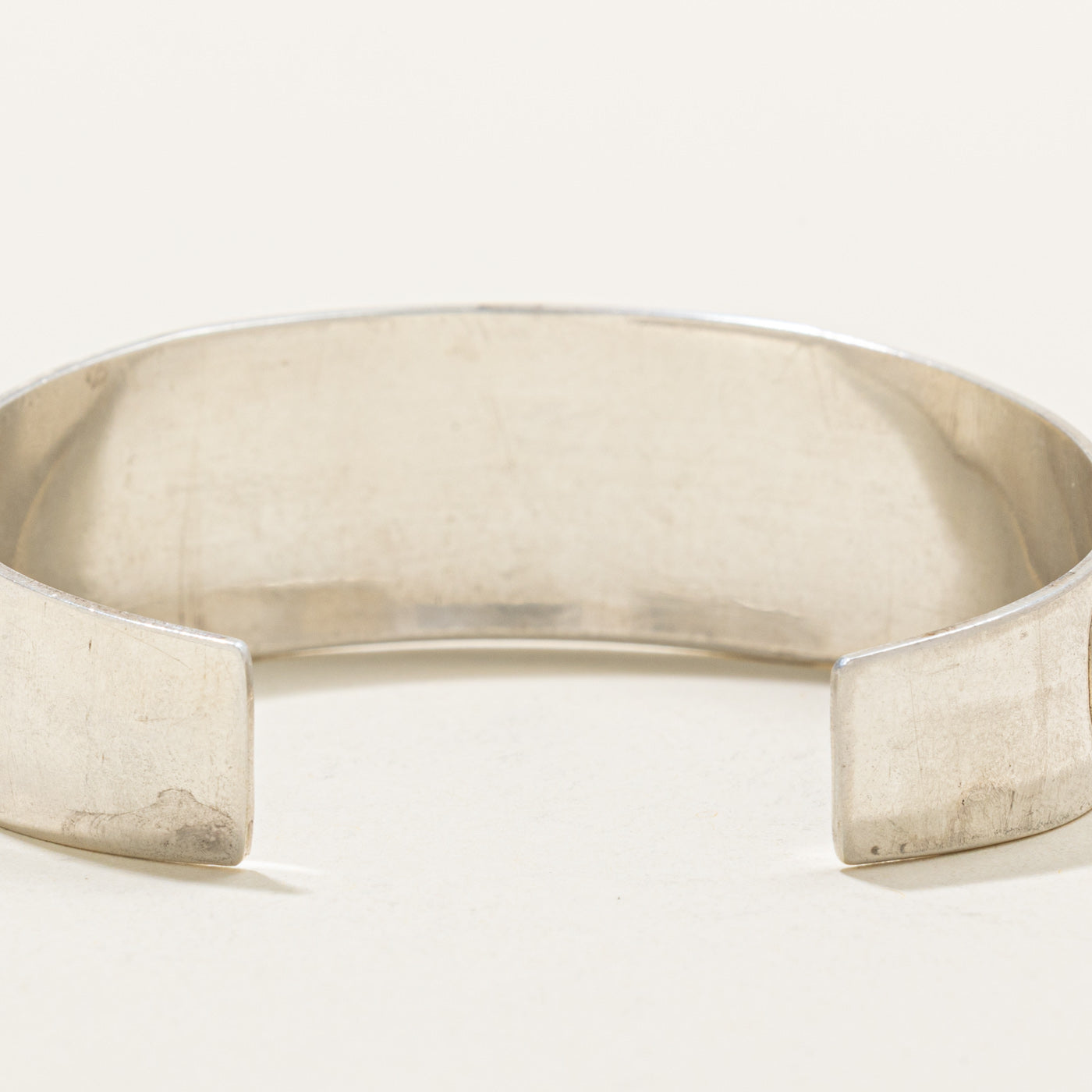 'Randy Wisla' Sterling Silver Indigenous Carved Eagle & Wolf & Moons Cuff | 6"