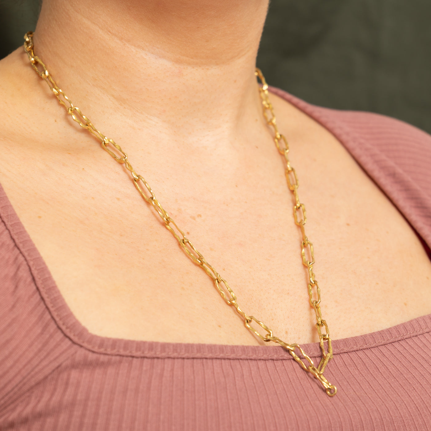 ‘Cavelti’ 18k Chain Textured Necklace | 24"