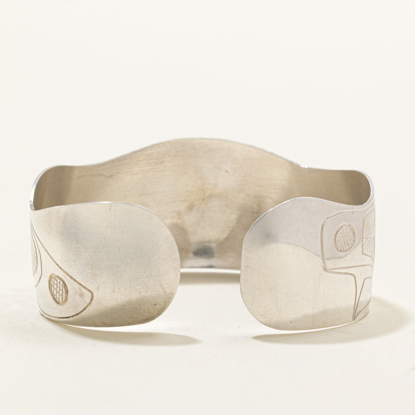 Sterling Silver Indigenous Carved Hummingbird Cuff | 6"