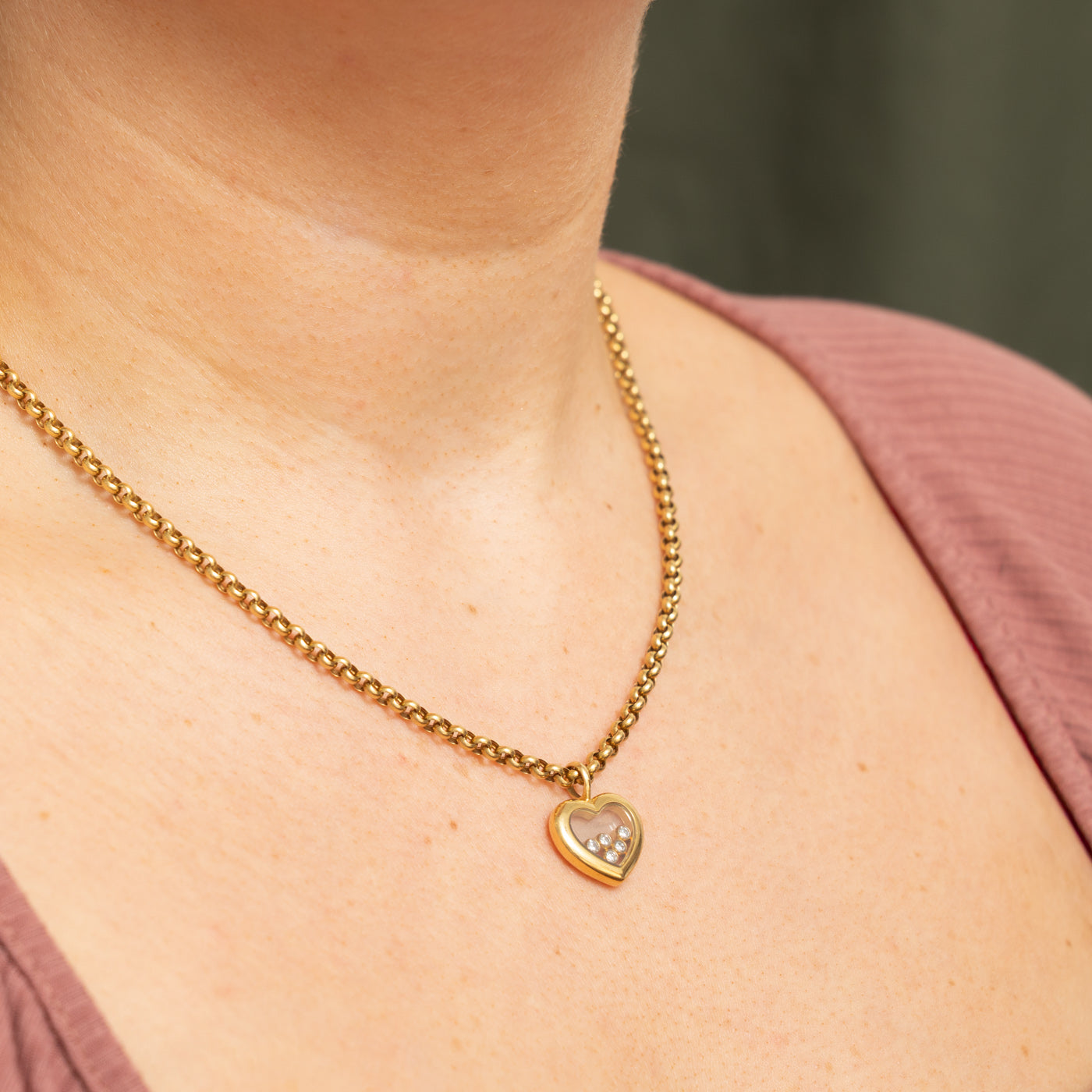 'Chopard' 18k Happy Icons Heart Pendant Necklace | 0.28ctw | 17"