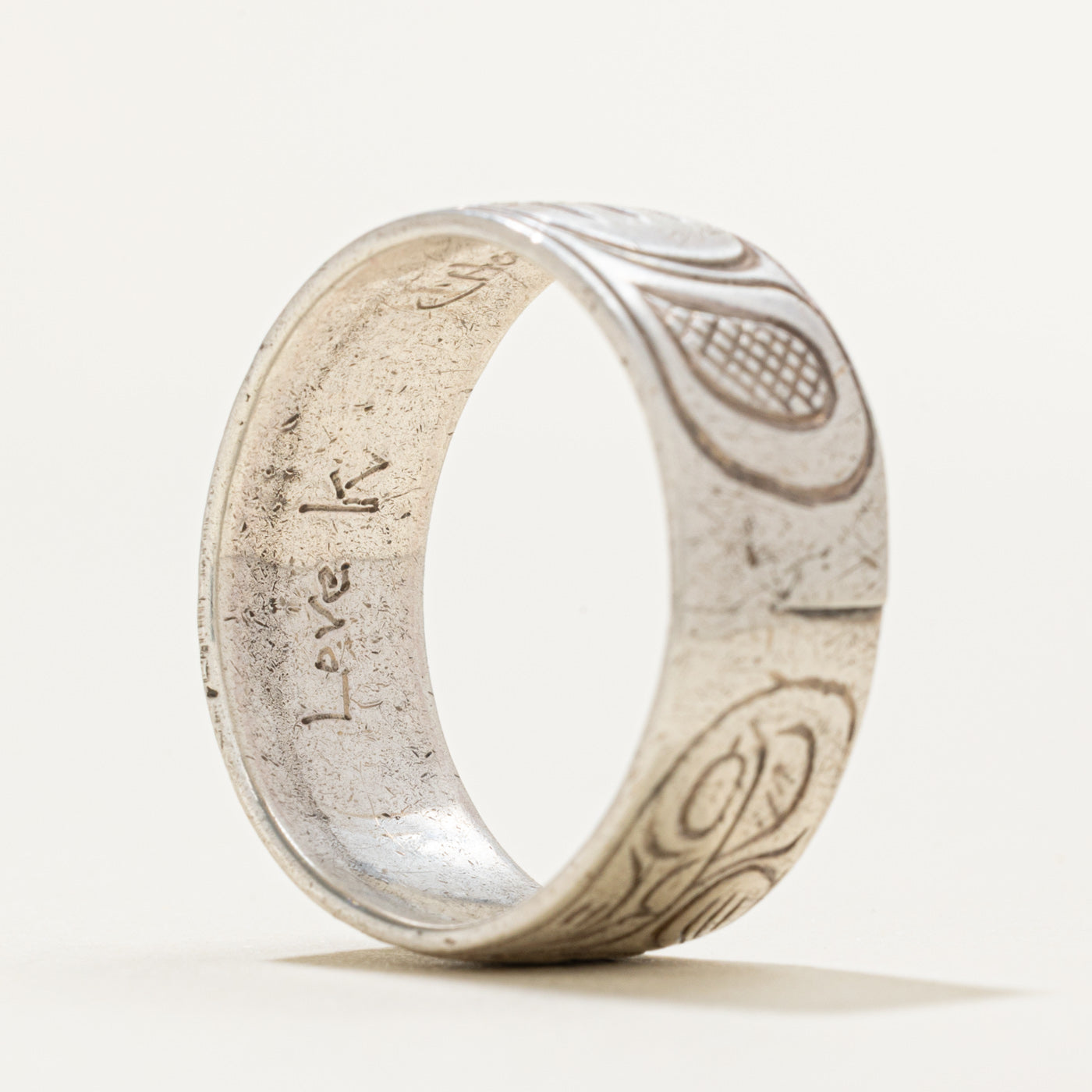 'Charles Harper' Sterling Silver Indigenous Carved Bear Ring | SZ 10