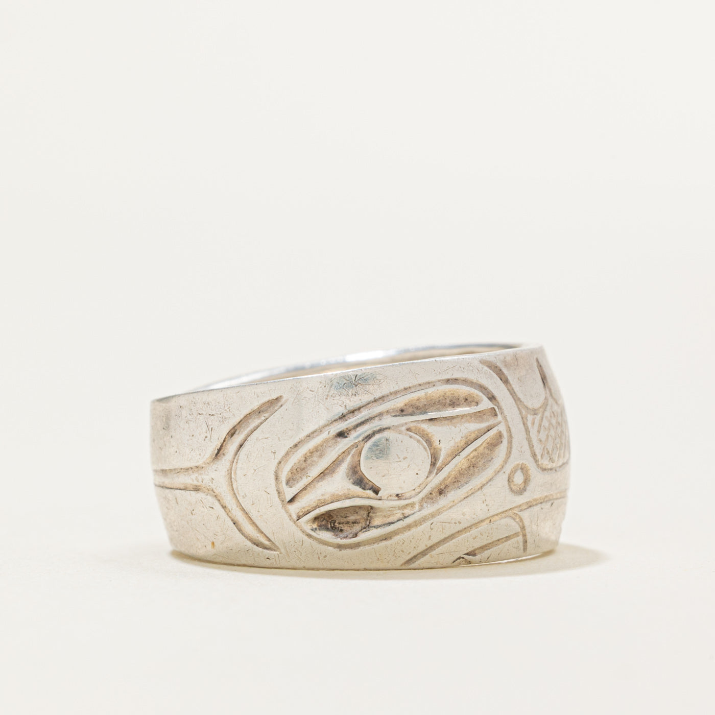 'Harold Alfred' Sterling Silver Indigenous Carved Frog Ring | SZ 5.75