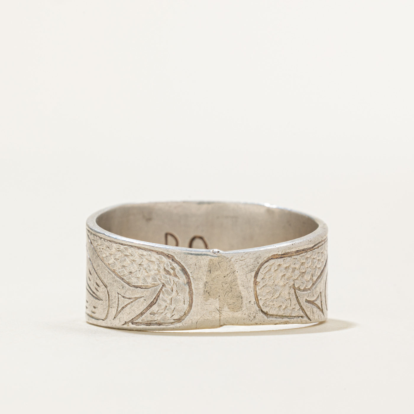 'Ray Dumont' Sterling Silver Indigenous Carved Eagle Ring | SZ 11