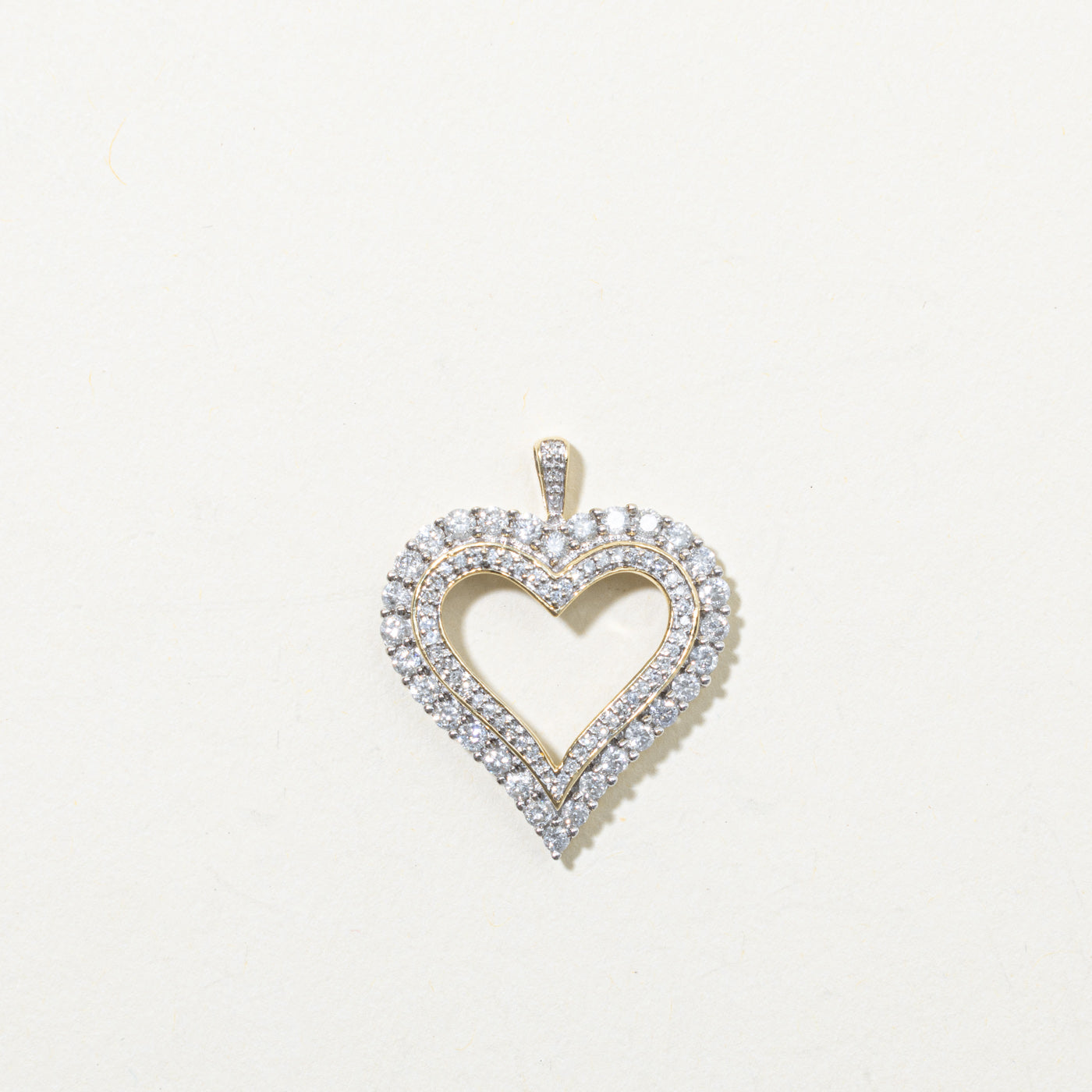 10k Diamond Heart Pendant | 0.80ctw