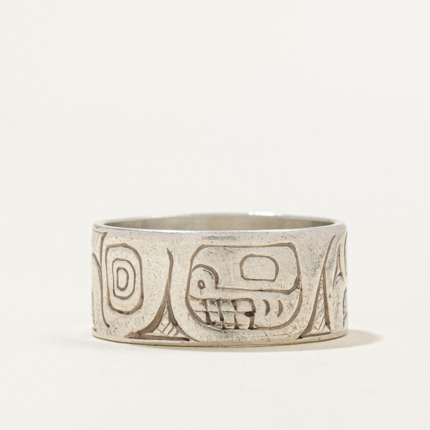 Sterling Silver Indigenous Bear Ring | 8.4mm | SZ 6.5