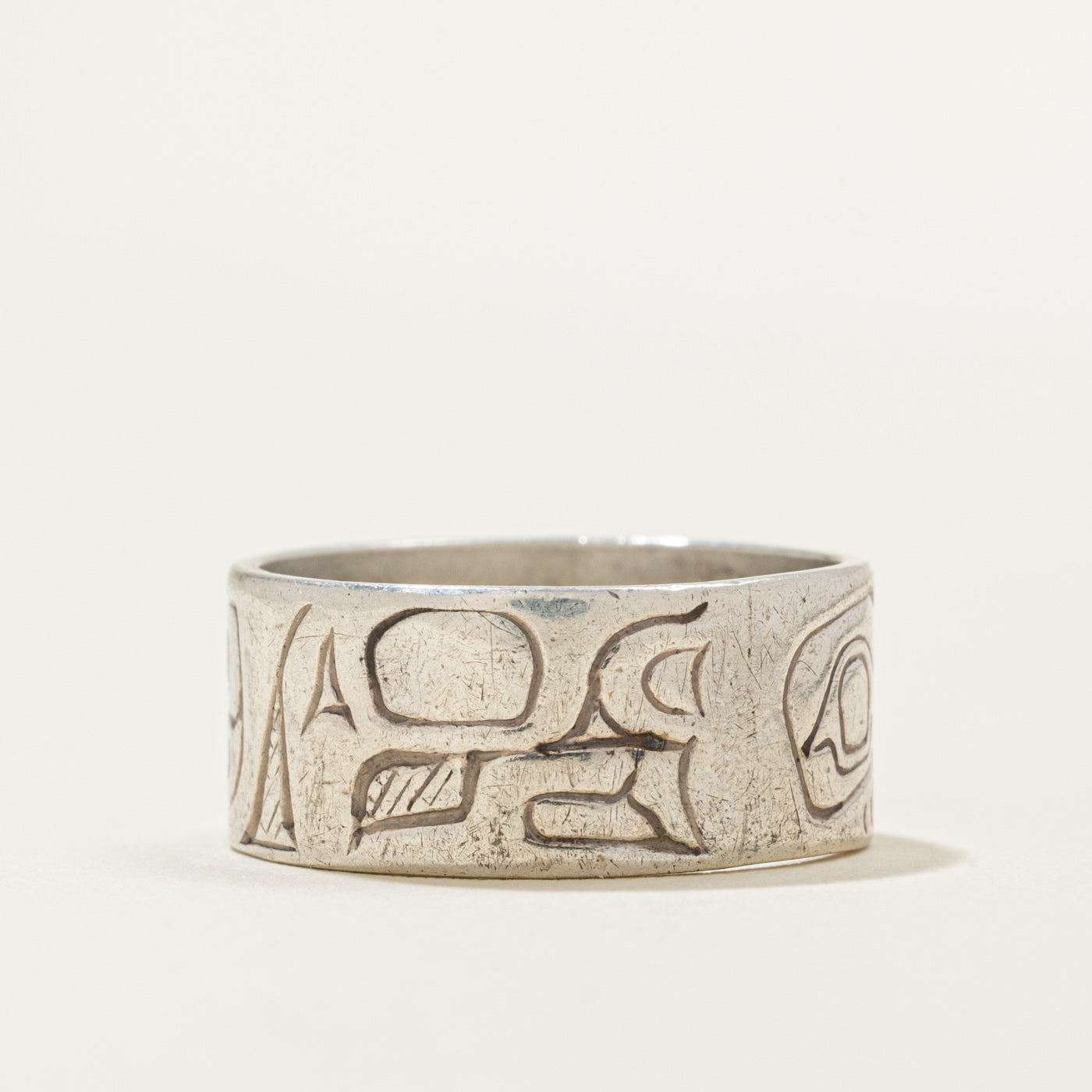 Sterling Silver Indigenous Bear Ring | 8.4mm | SZ 6.5