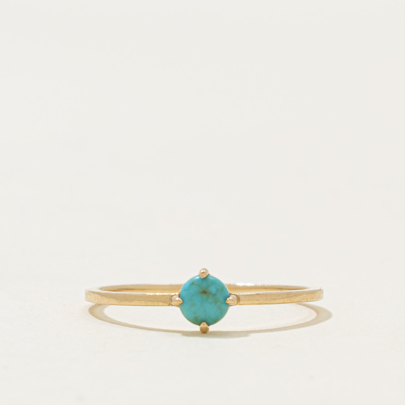 14k Solitaire Petite Turquoise Ring | 0.18ct | SZ 7