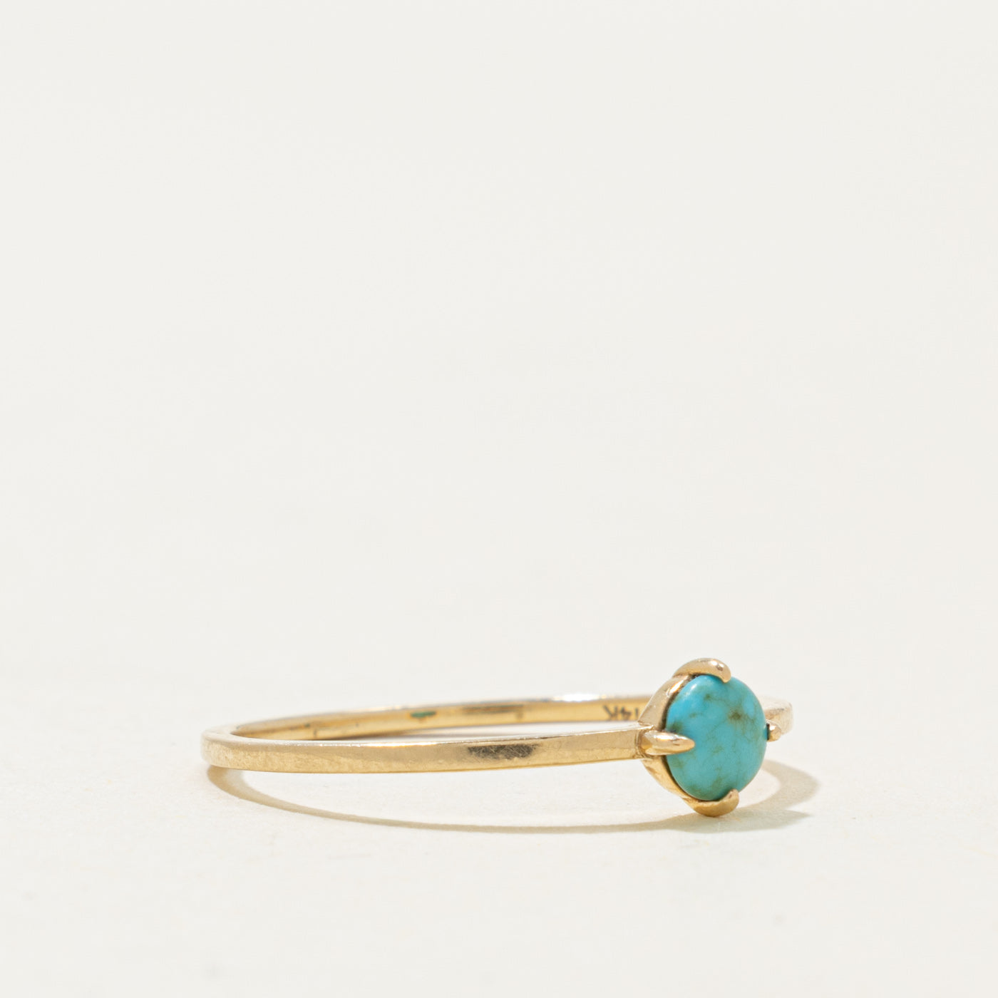 14k Solitaire Petite Turquoise Ring | 0.18ct | SZ 7
