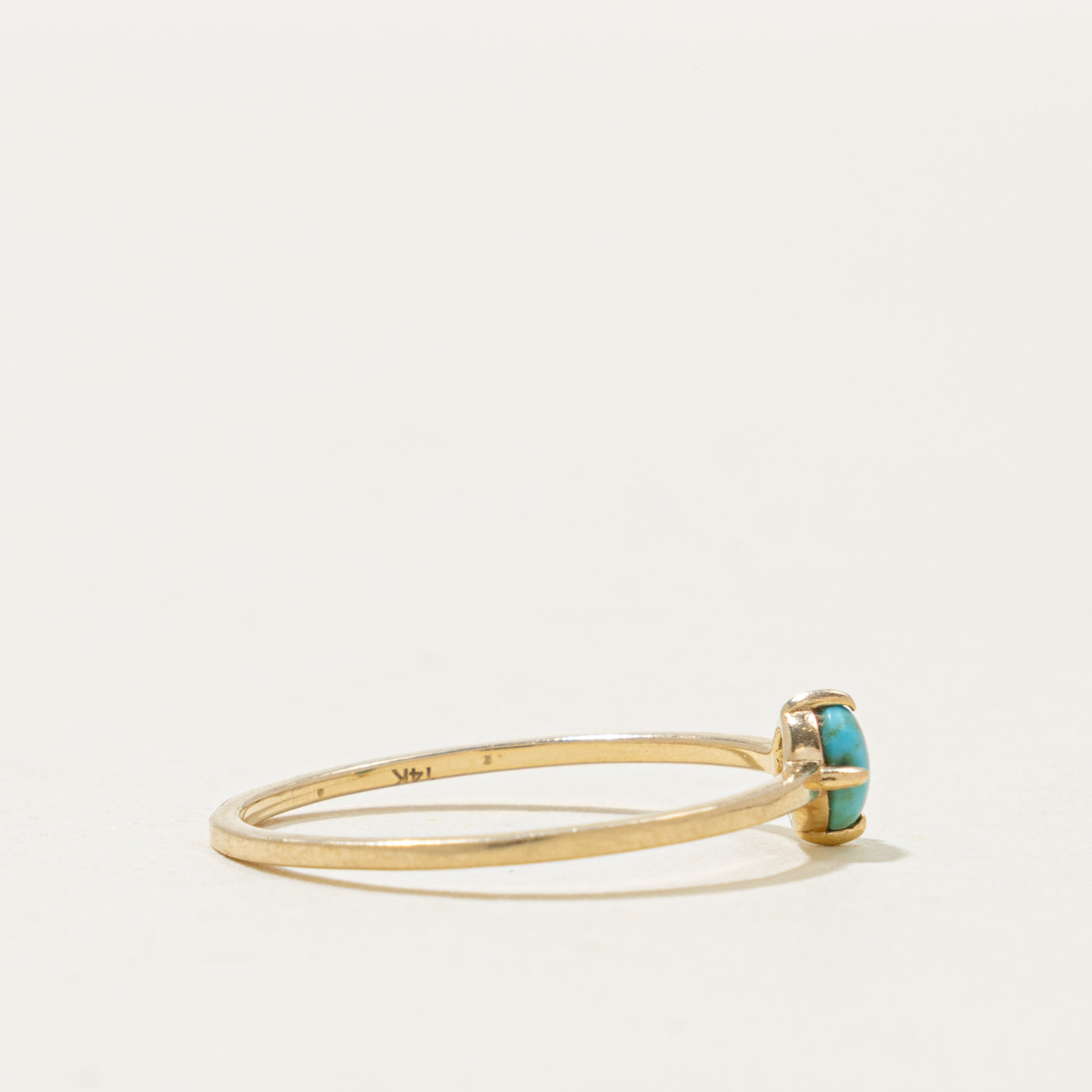 14k Solitaire Petite Turquoise Ring | 0.18ct | SZ 7