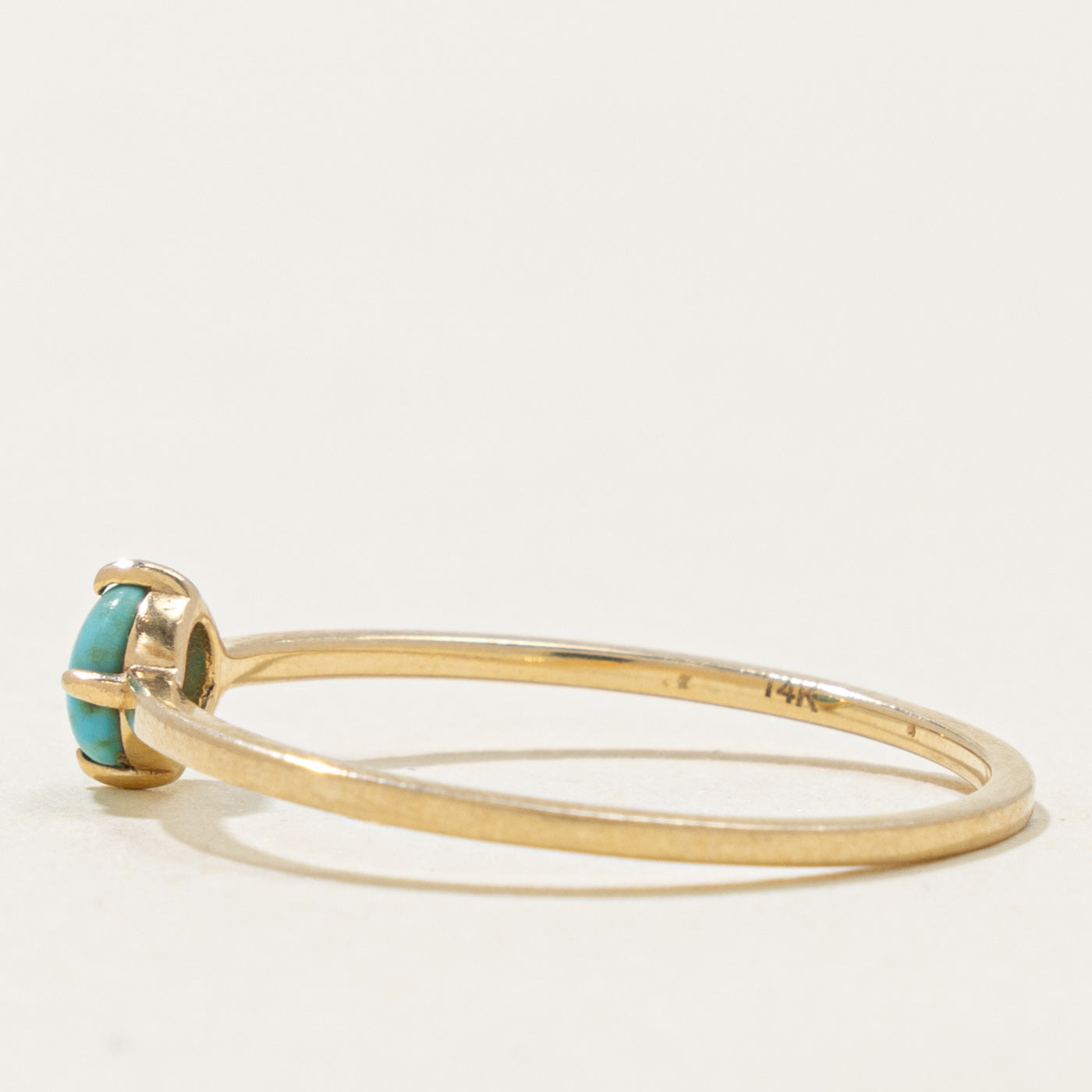 14k Solitaire Petite Turquoise Ring | 0.18ct | SZ 7