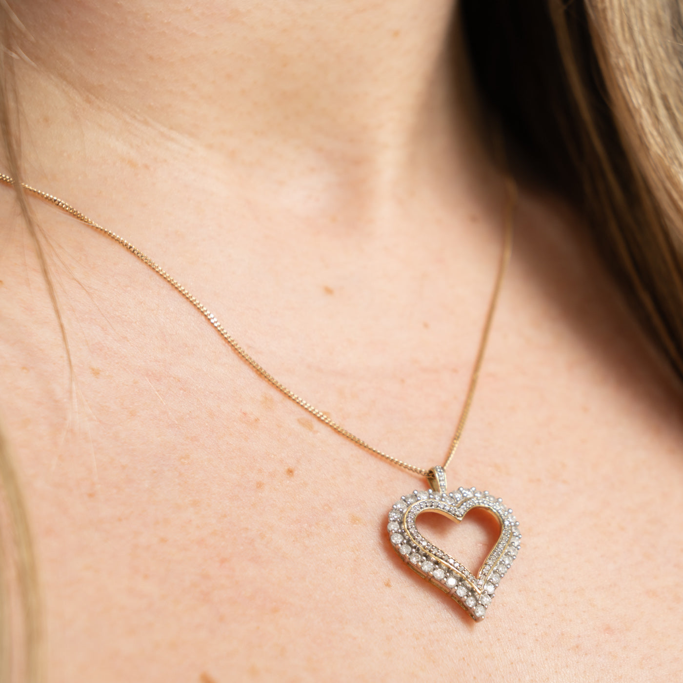 10k Diamond Heart Pendant | 0.80ctw