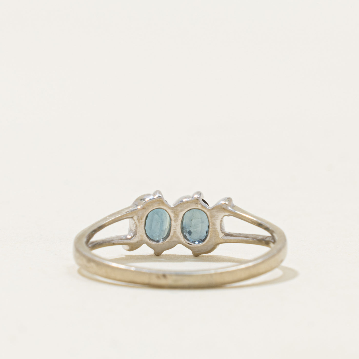 14k Two Stone Sapphire Open Shank Ring | 0.35ctw | SZ 8