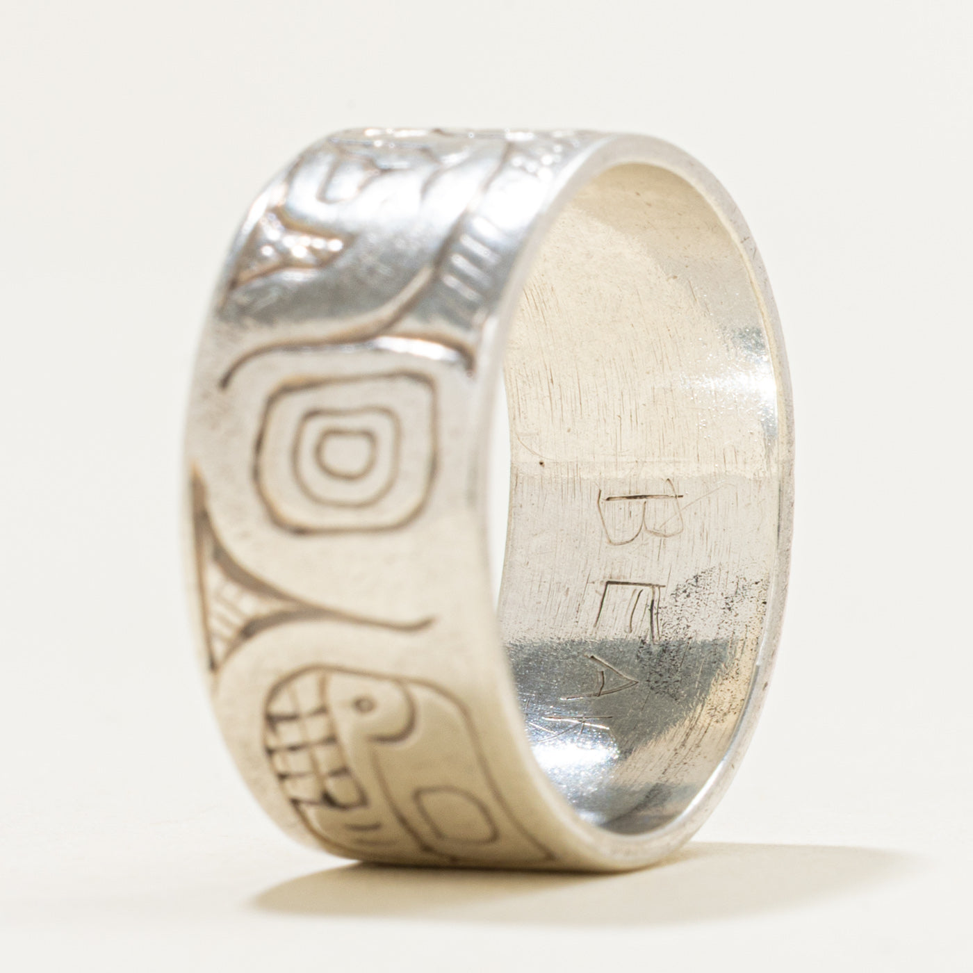 Sterling Silver Indigenous Bear Ring | 8.4mm | SZ 6.5