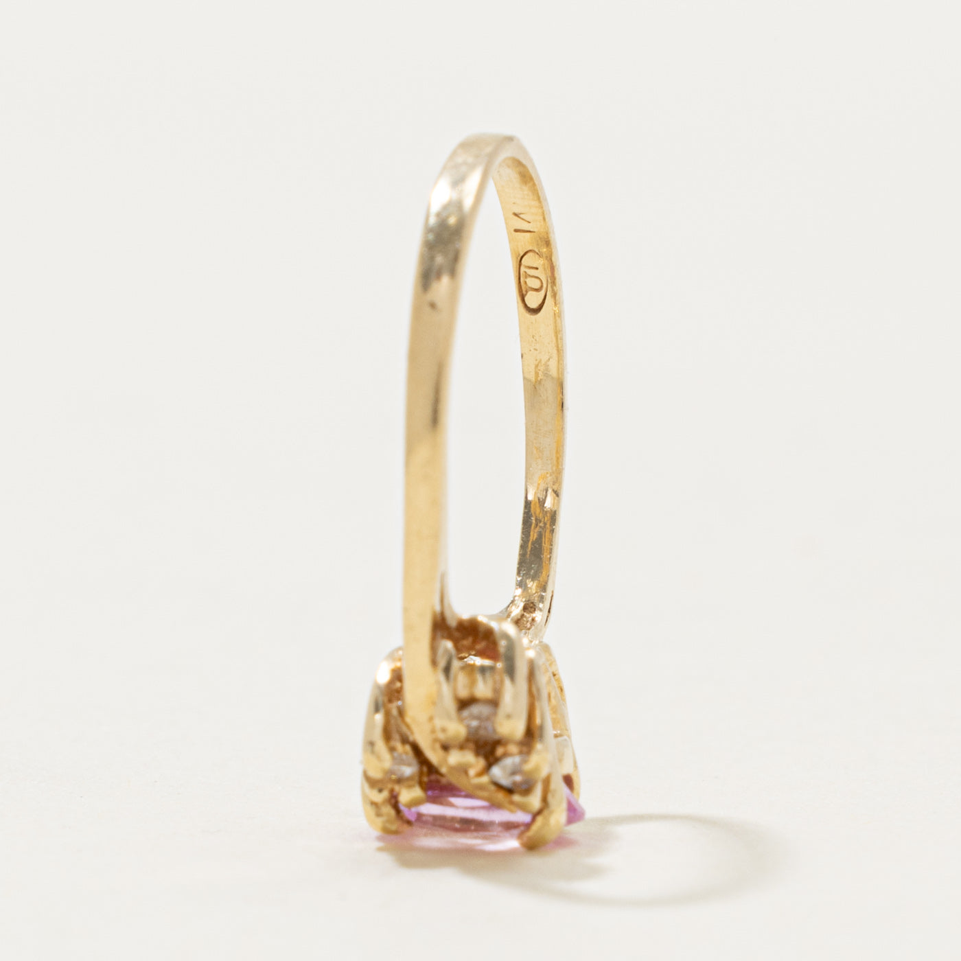 14k Synthetic Sapphire & Diamond Accented Ring | 0.90ct, 0.10ctw | SZ 4.25