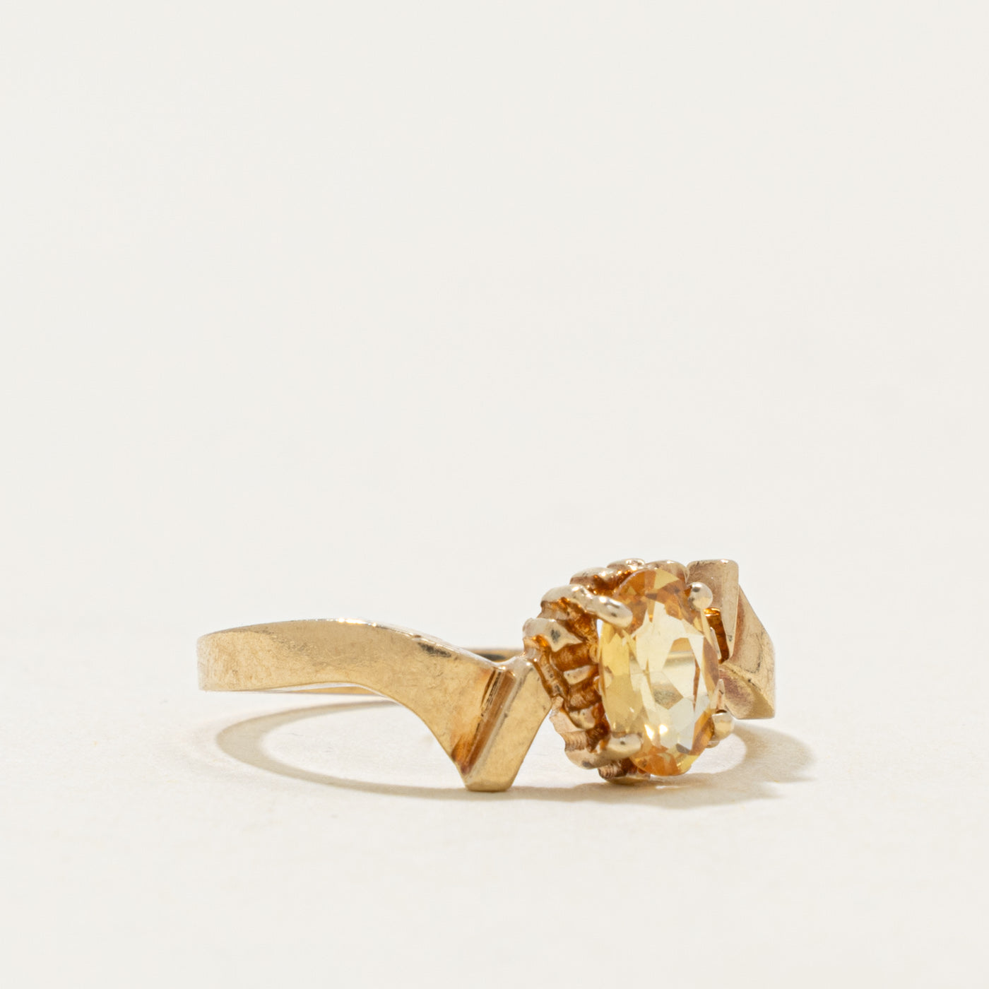 10k Synthetic Sapphire Textured Bypass Ring | 0.40ct | SZ 4.25