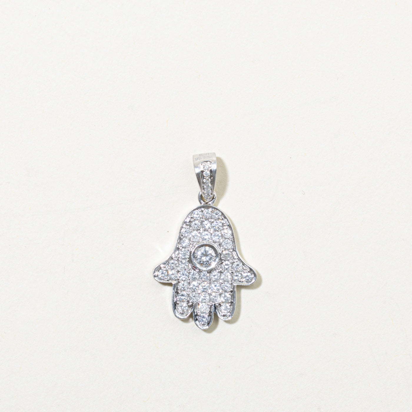 14k Diamond Hamsa Pendant | 0.76ctw