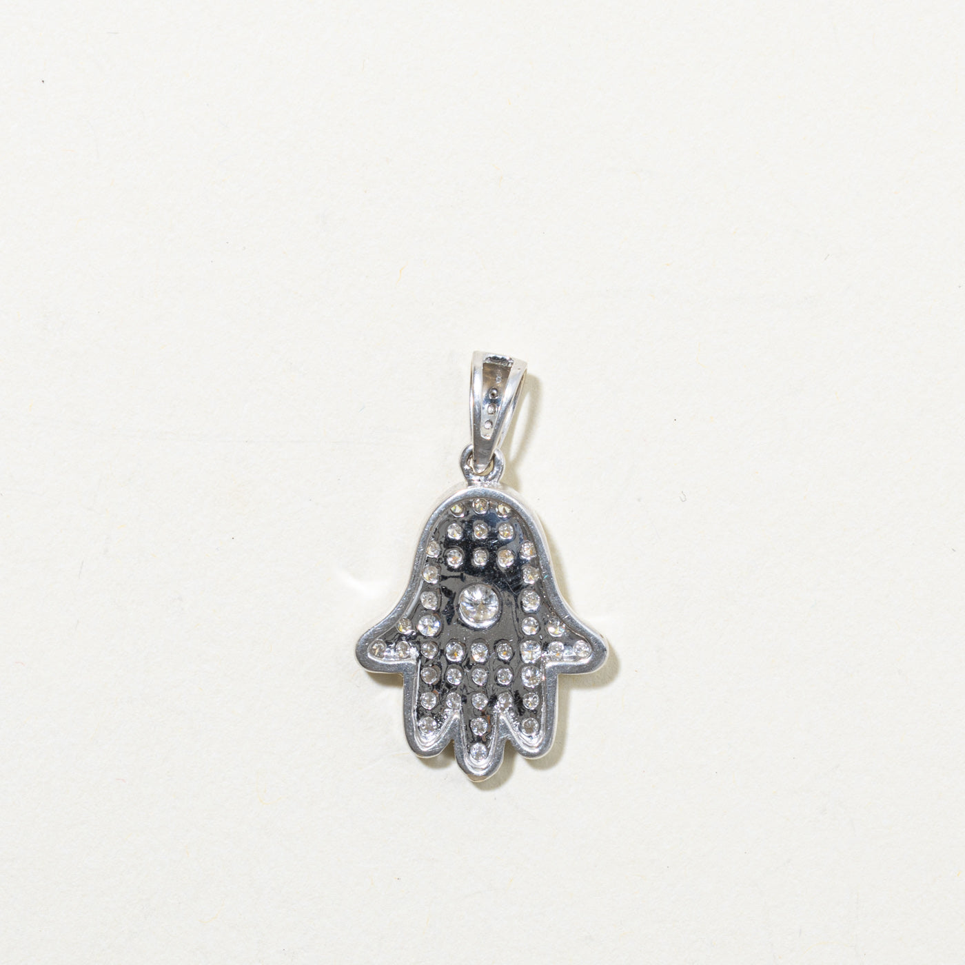 14k Diamond Hamsa Pendant | 0.76ctw