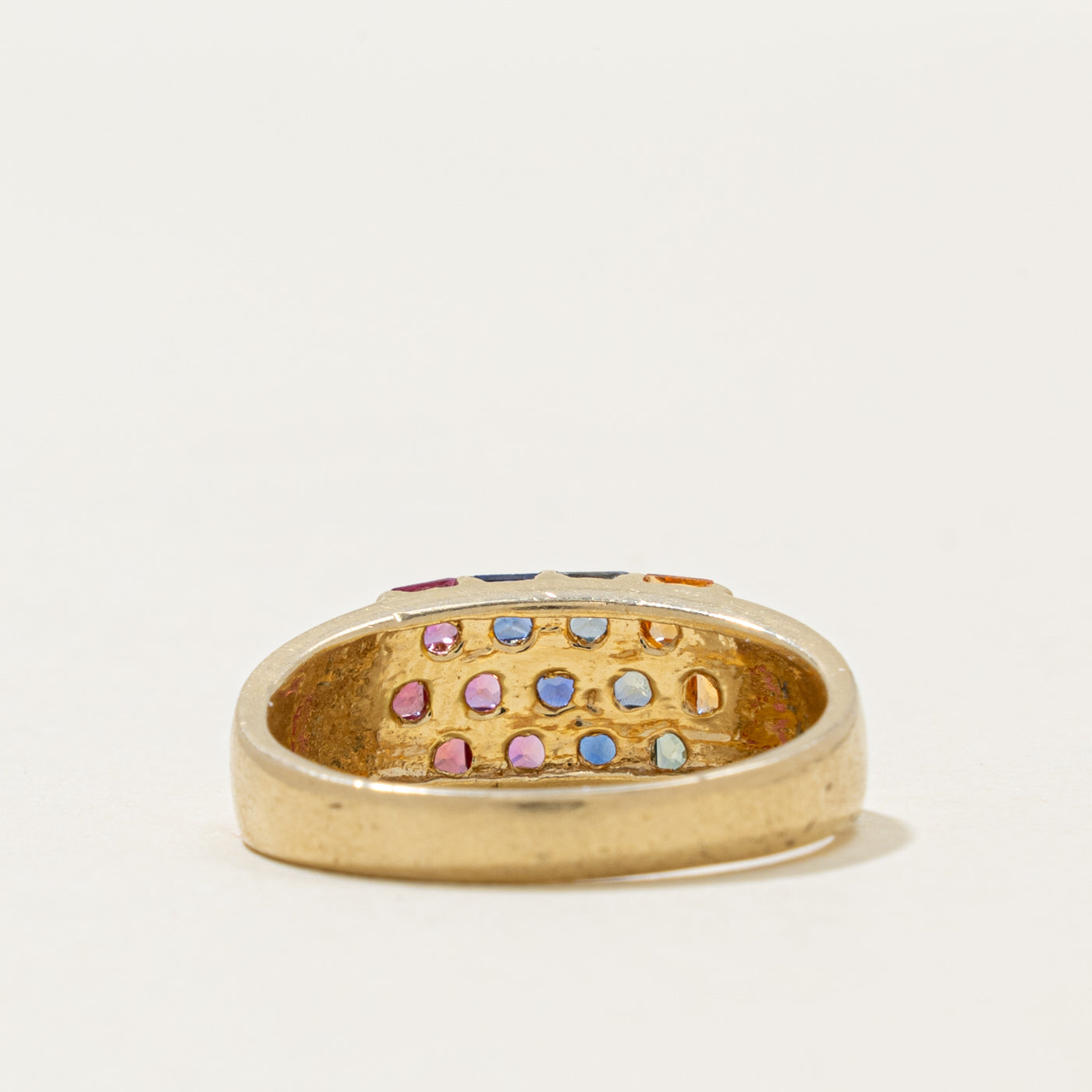 14k Multicolor Channel Set Sapphire Ring | 0.70ctw | SZ 7