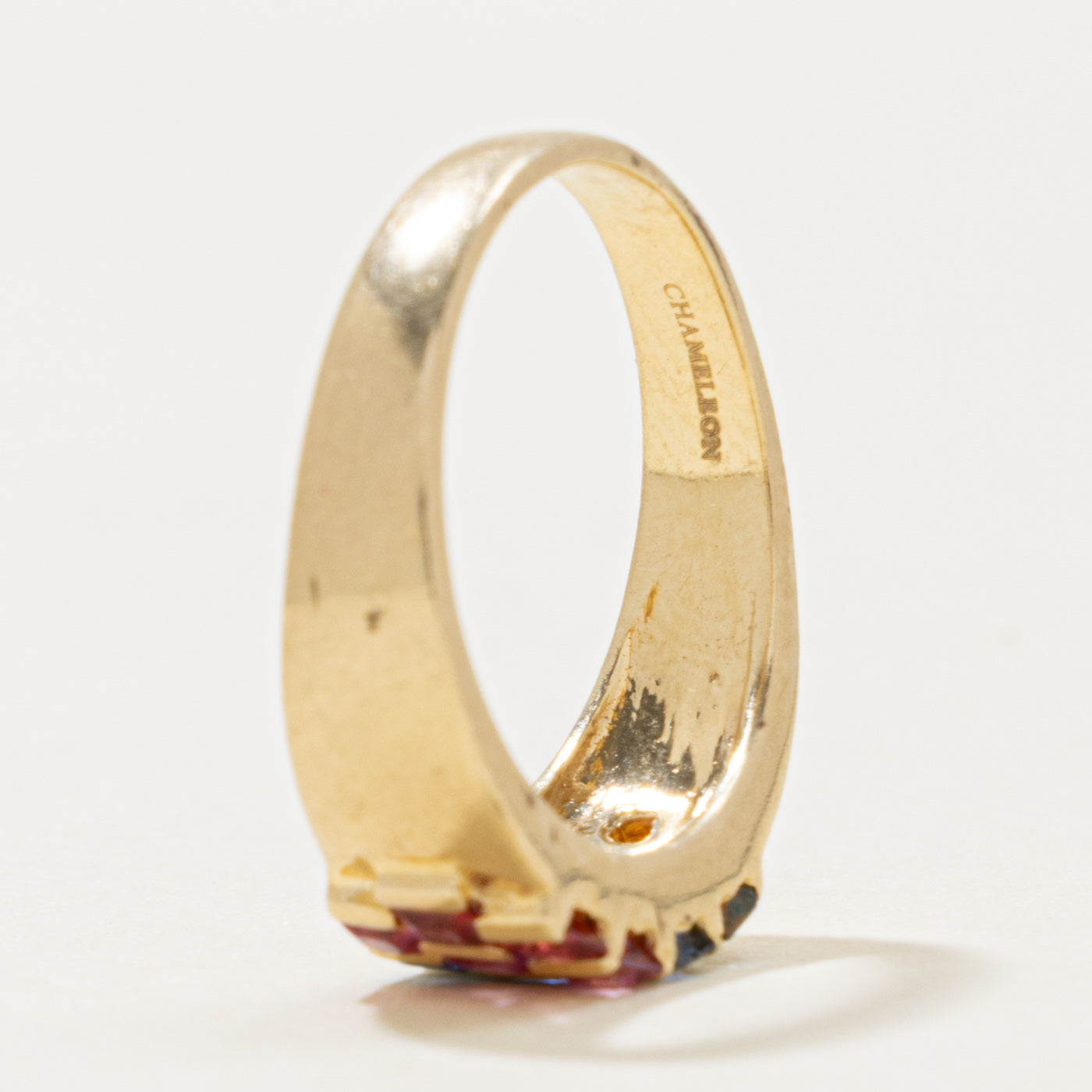 14k Multicolor Channel Set Sapphire Ring | 0.70ctw | SZ 7
