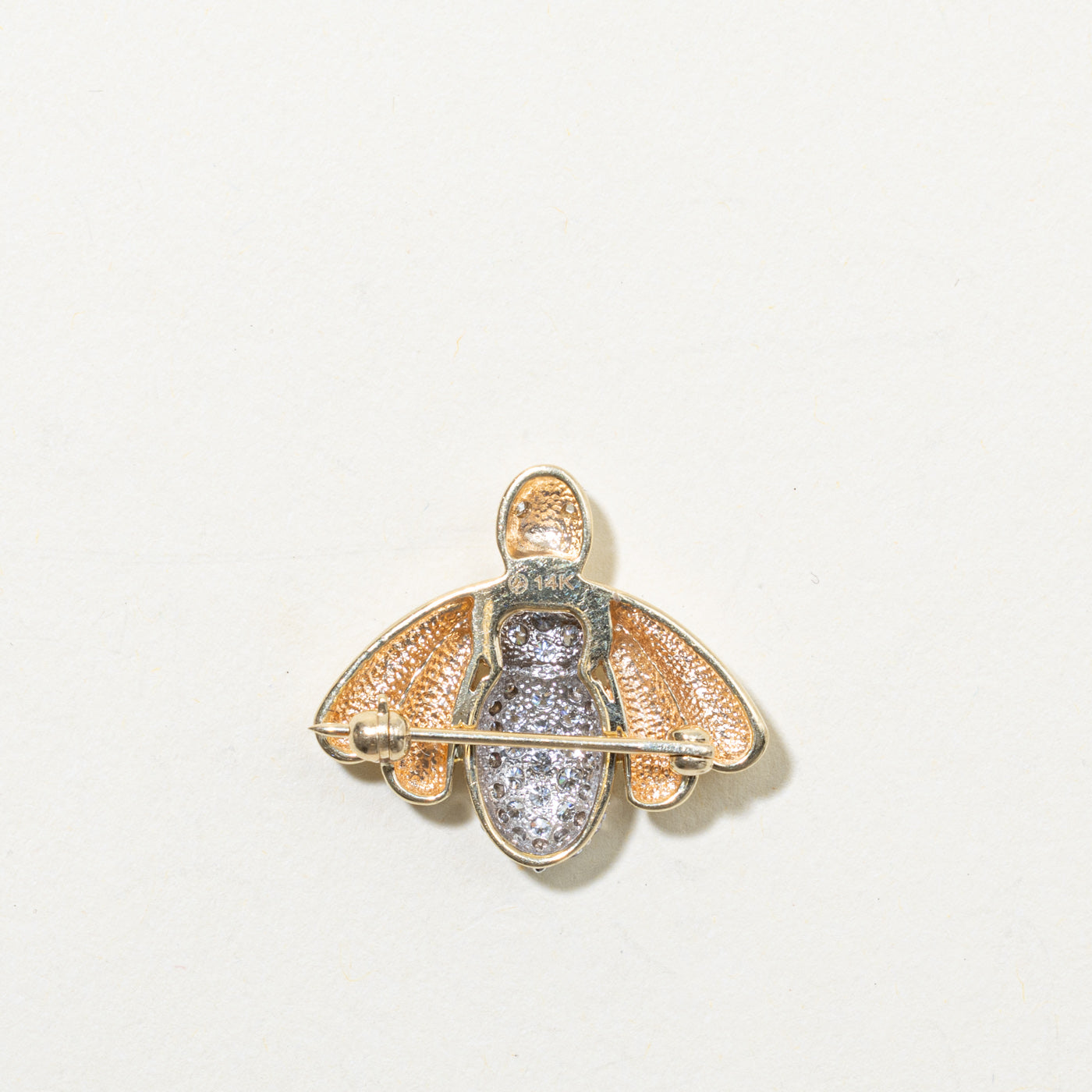 14k Diamond Bee Brooch | 0.66ctw