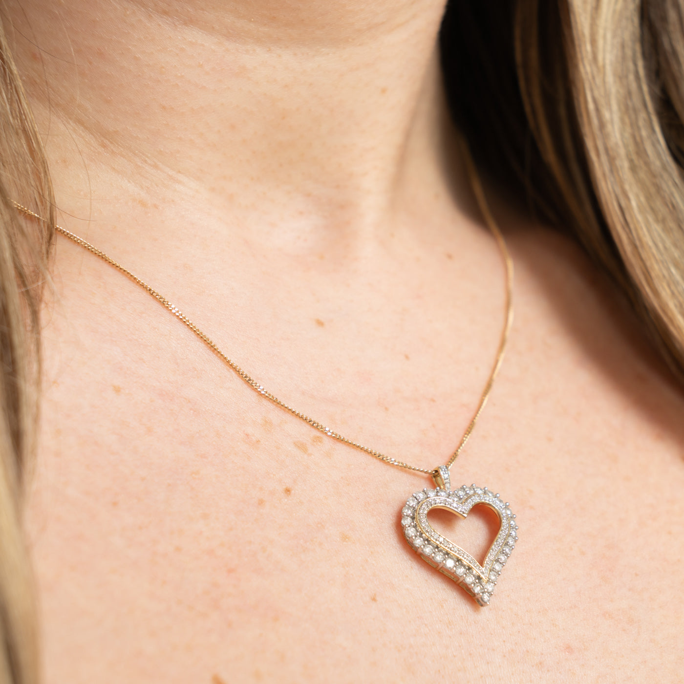 10k Diamond Heart Pendant | 0.80ctw