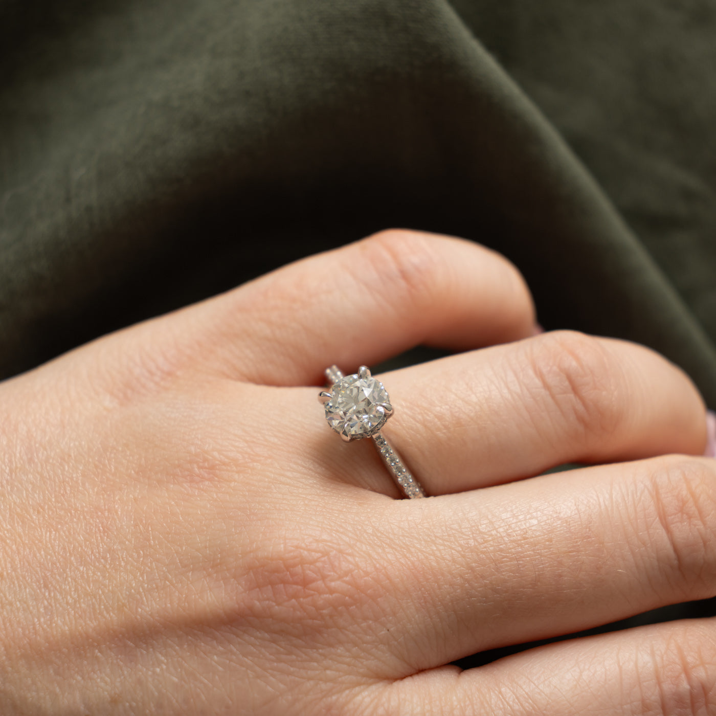 '100 Ways x Anton Pavlenko Design' 18k White Gold Old European Diamond Accented Ring | 1.60ct VVS1 I VG, 0.25ctw | SZ 6.75