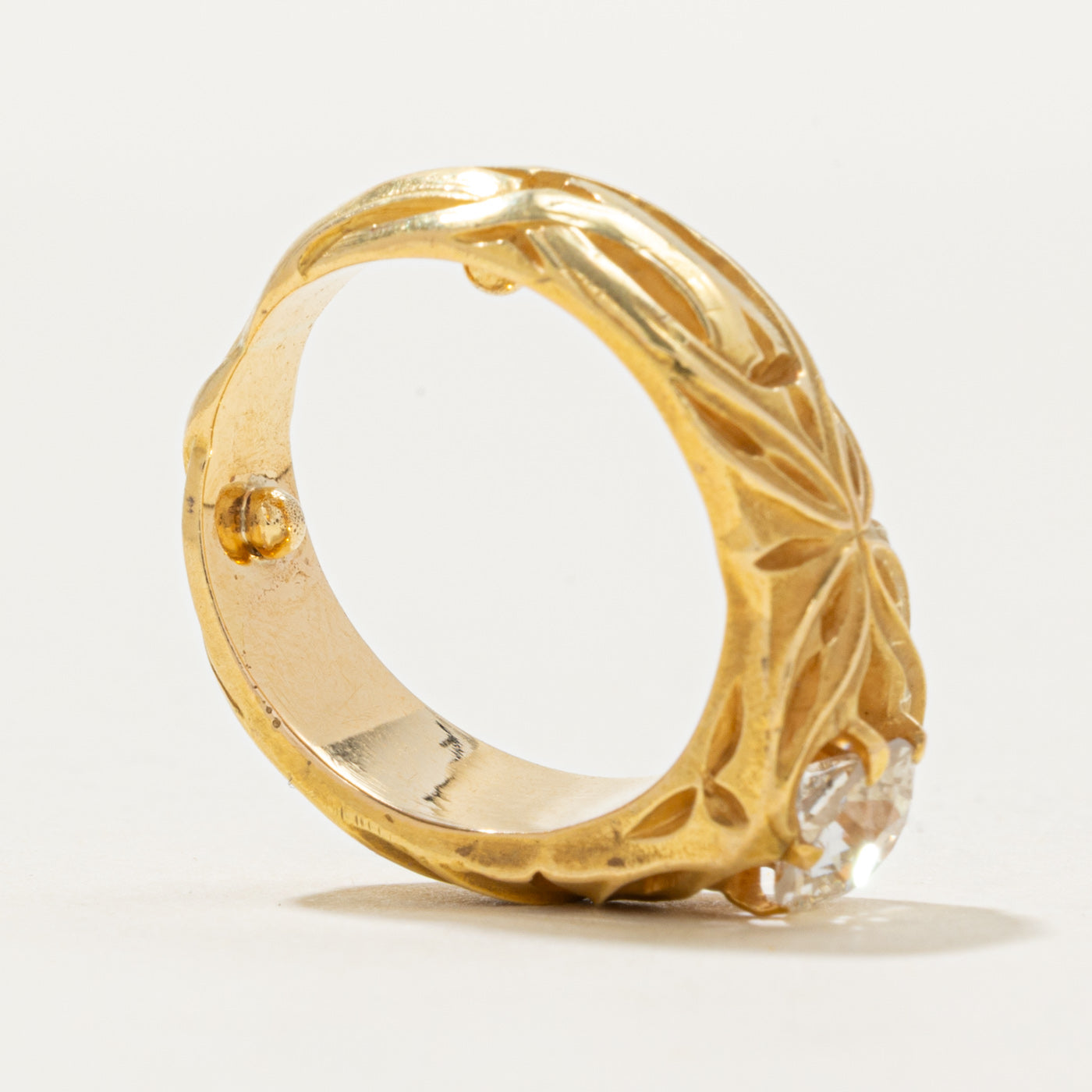Art Nouveau Old European Diamond Openwork Ring | 0.88ct SI2 I/J | SZ 5.25