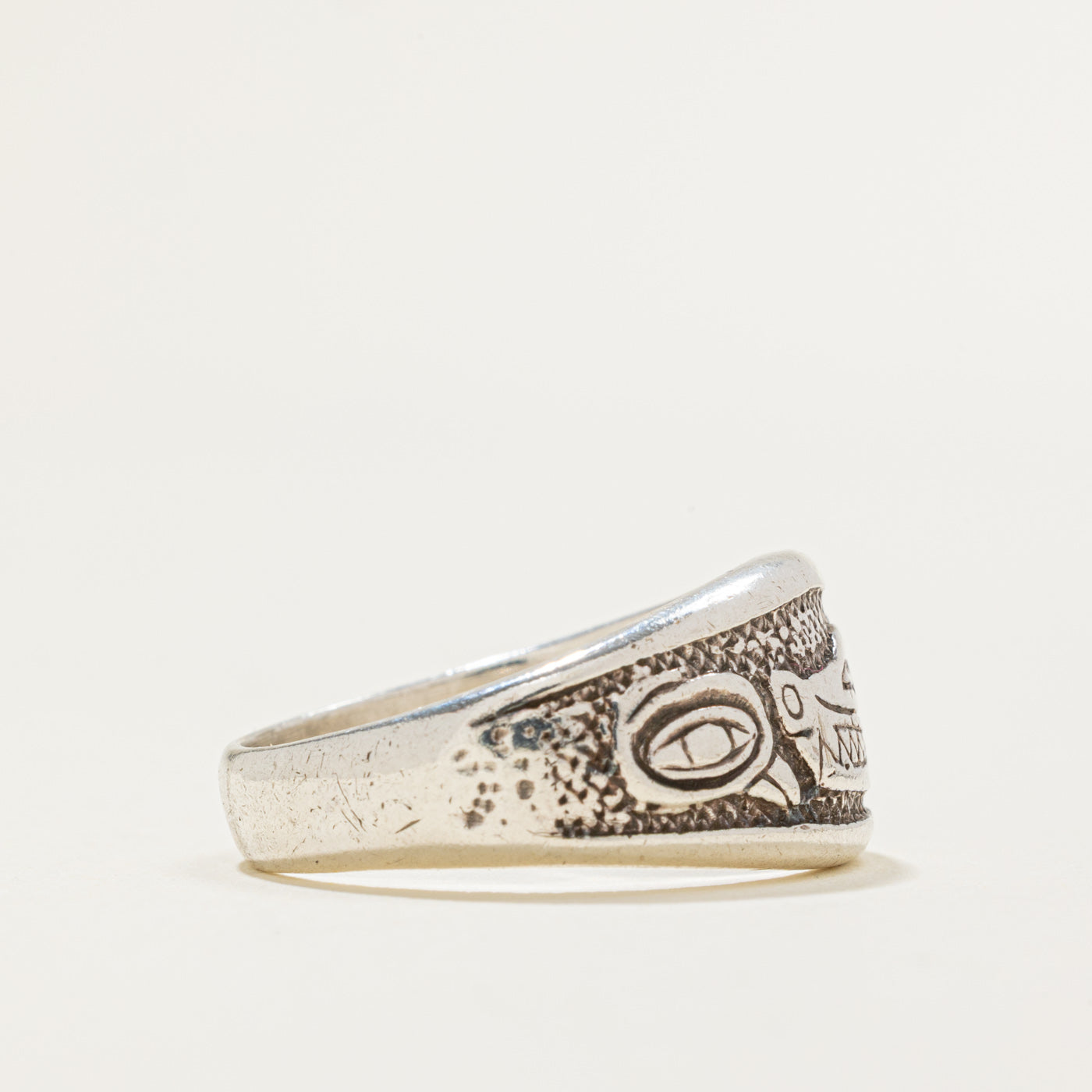 Sterling Silver Indigenous Bear Ring | SZ 9.5