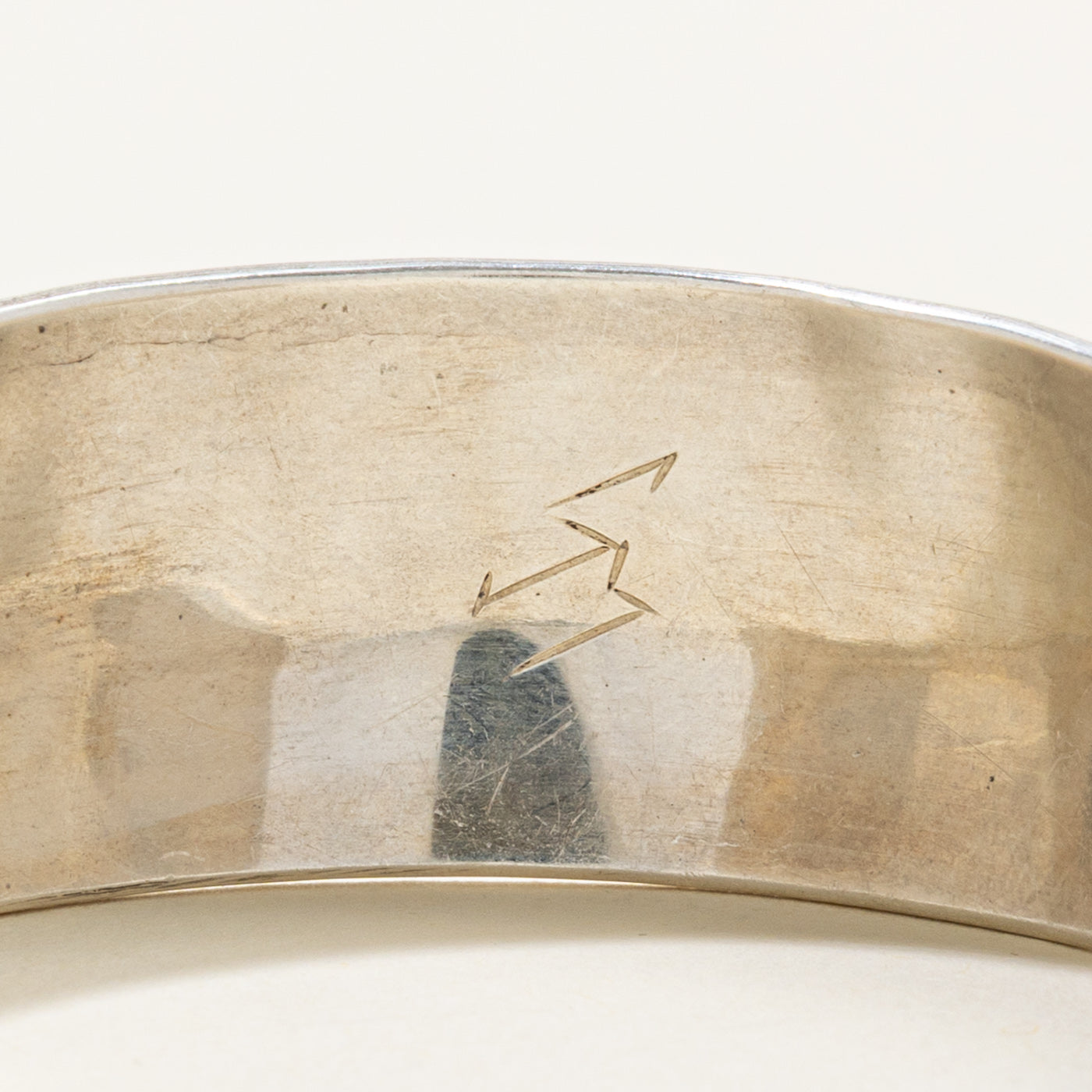 Sterling Silver Indigenous Carved Wolf Cuff | 4.5"
