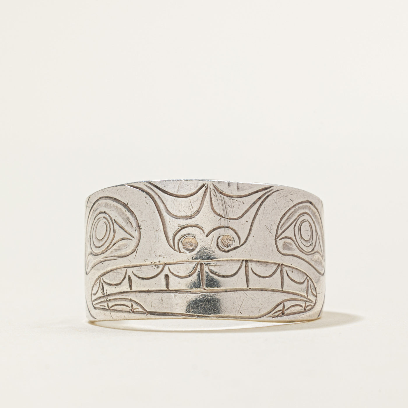 'Ray Dumont' Sterling Silver Indigenous Bear Ring | SZ 11.25