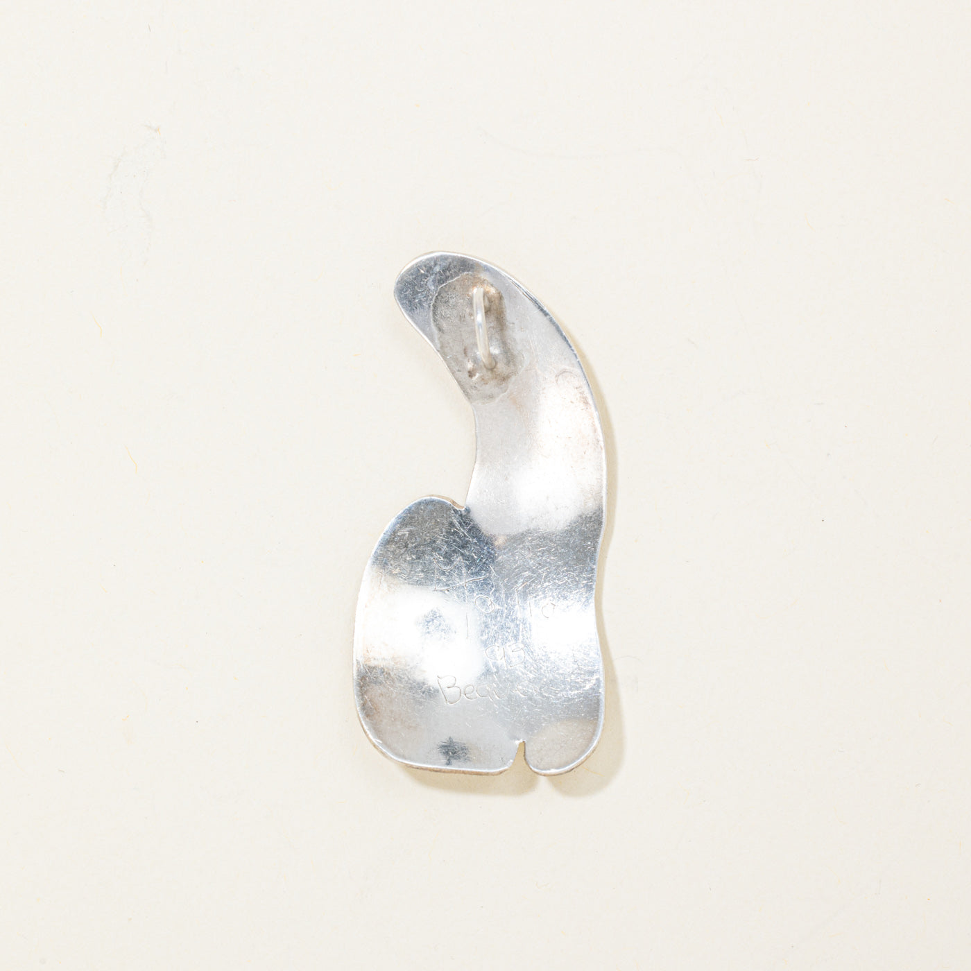 'Marvin Tallio' Sterling Silver Indigenous Carved Beaver Pendant