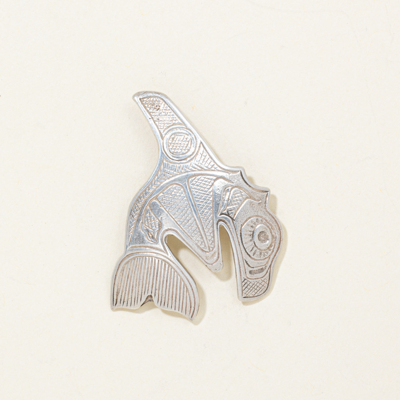 Sterling Silver Indigenous Orca Pendant